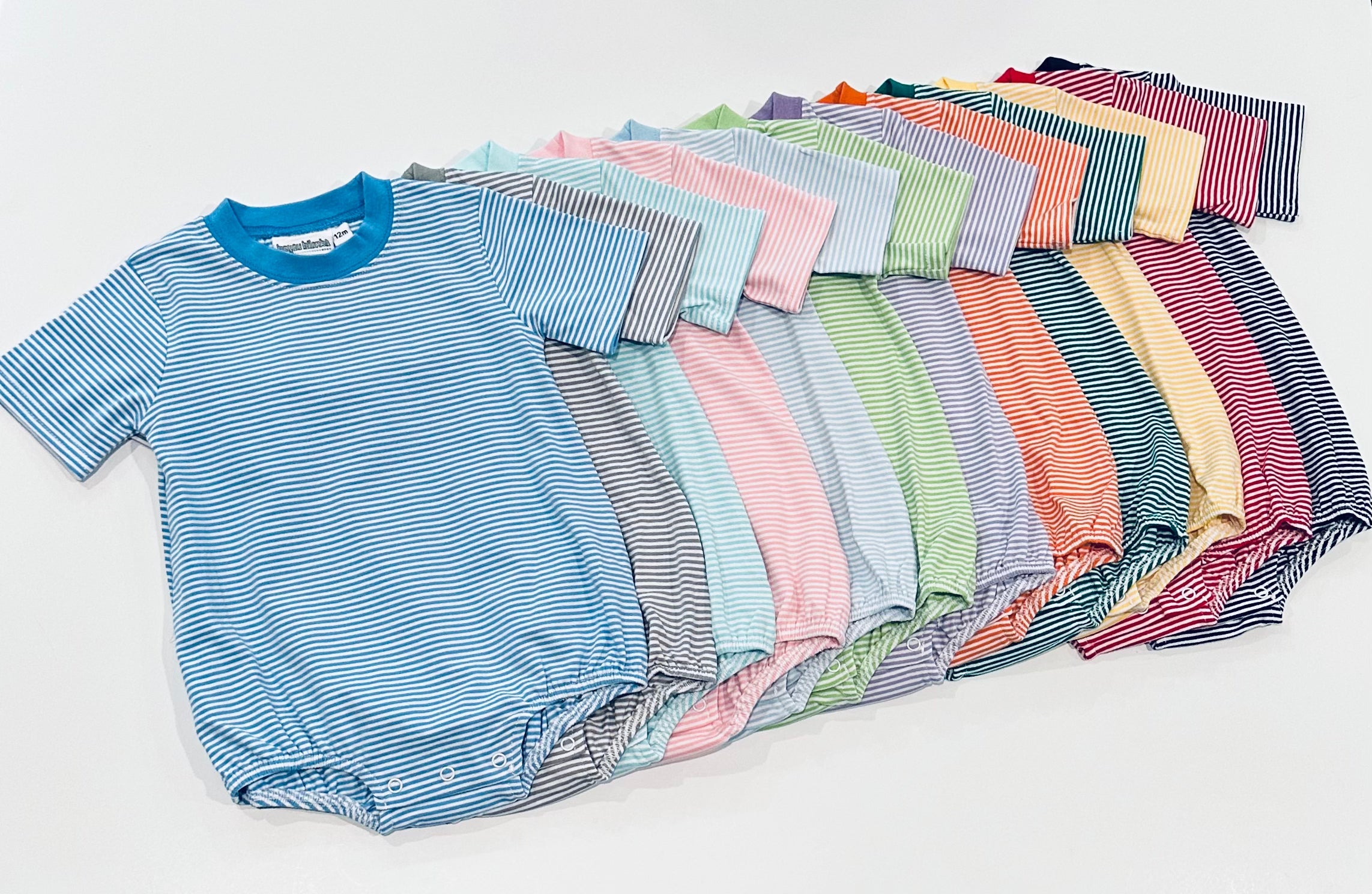 Knit Stripe Short Sleeve T-shirt Bubble - Pastel Colors