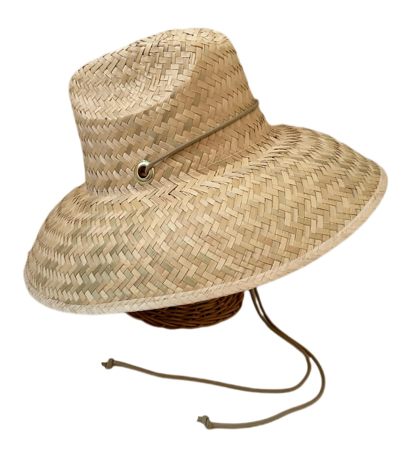 Begonia Sun Hat - Khaki Hat Lanyard With Jade Gemstone Toggle