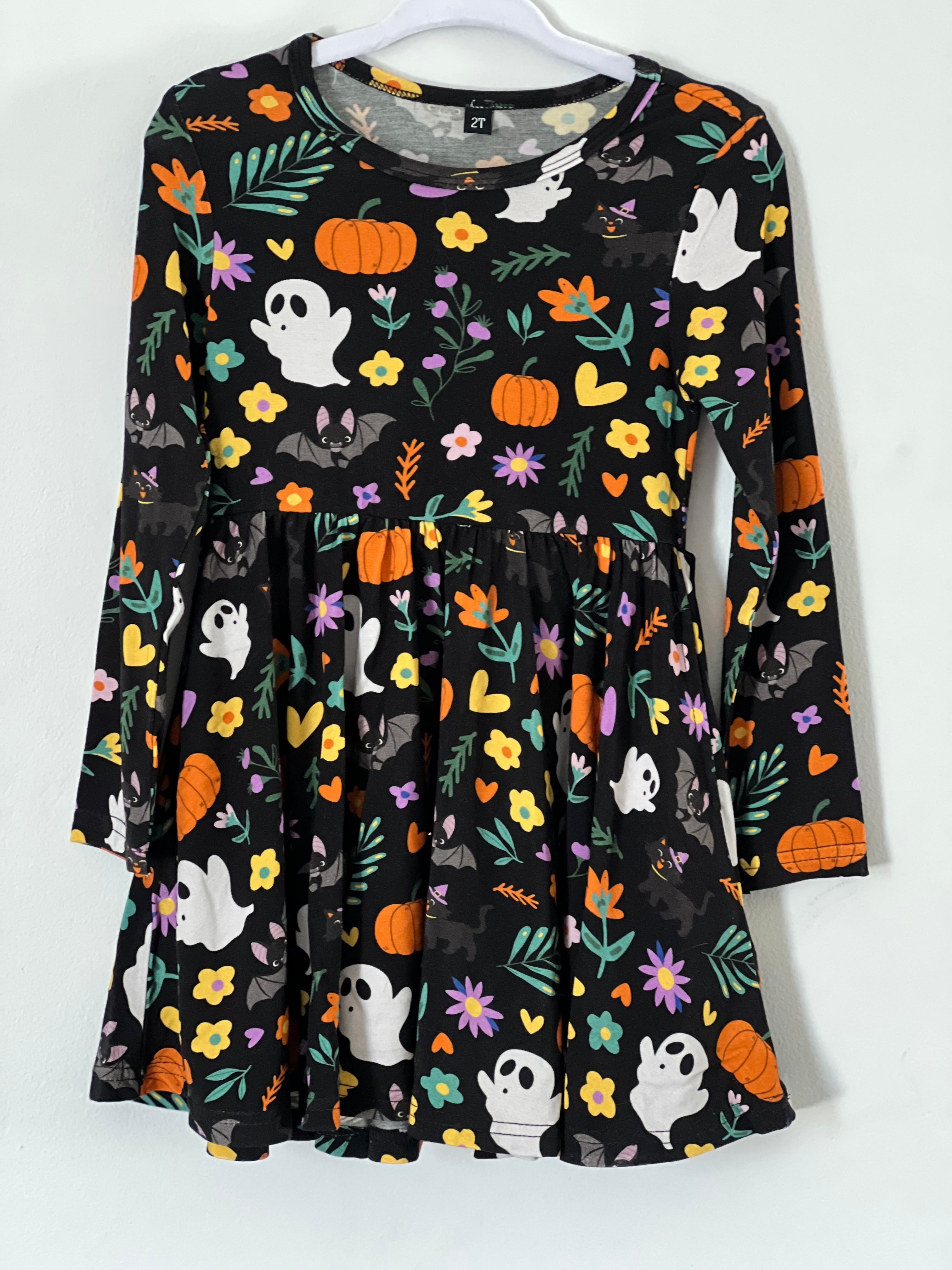Halloween Booquet Bamboo Twirl Dress With Pockets