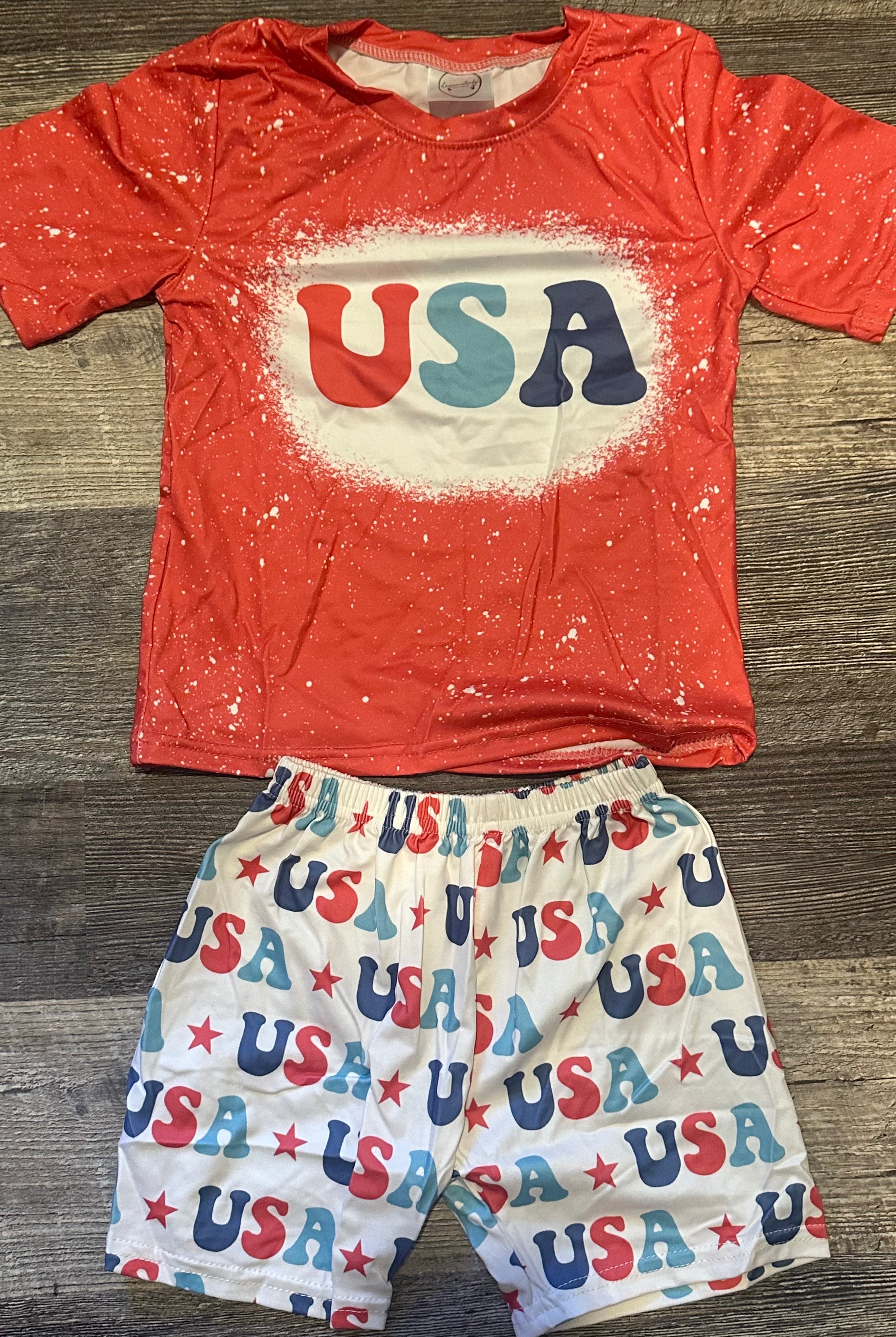 Boys Usa Distressed Set