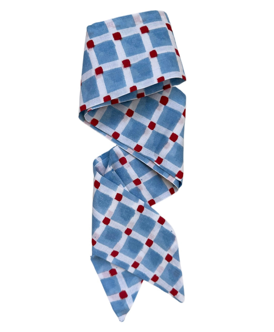 Check Block Print Hat Scarf