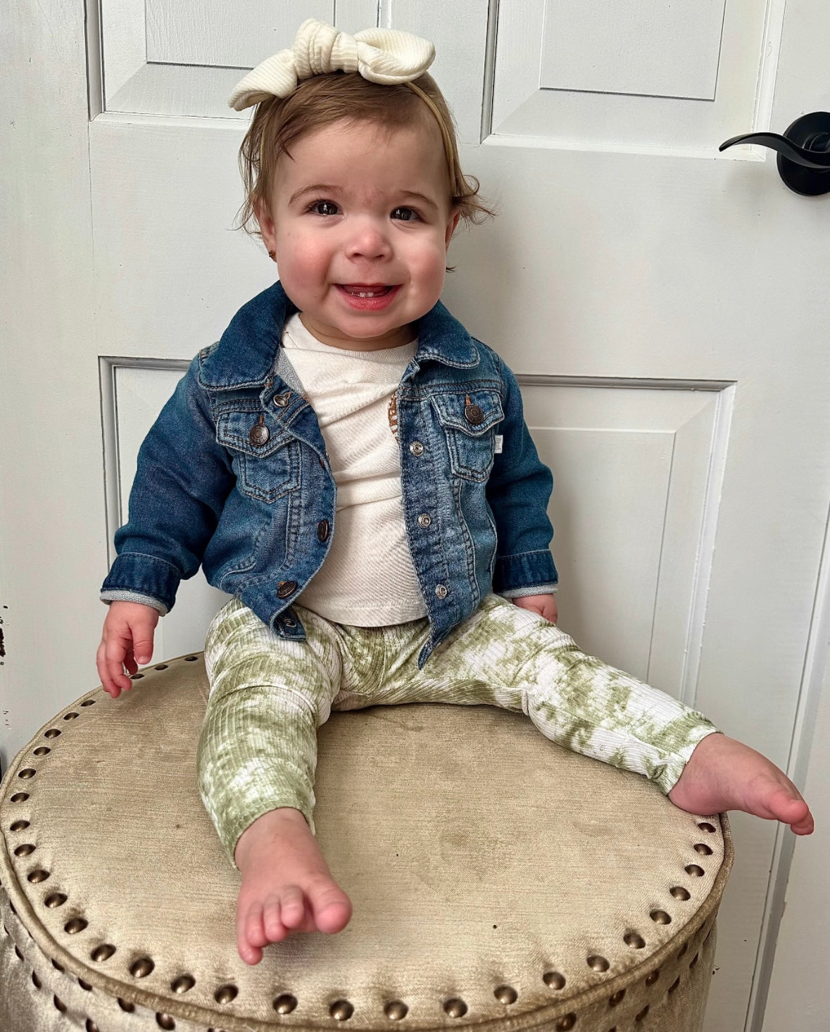 Olive Green Tie Dye Ribbed Leggings