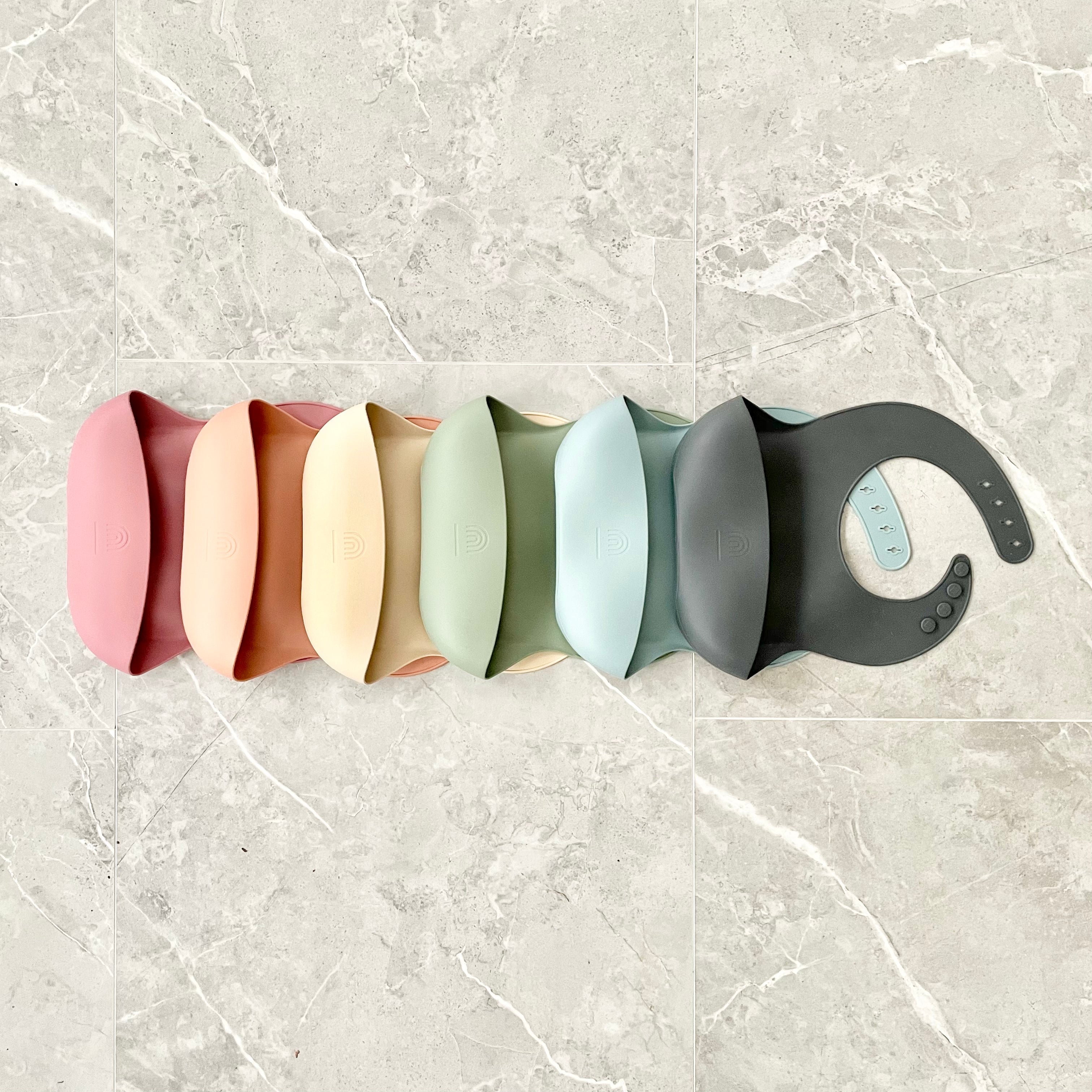 Classic Silicone Bucket Bib · Easy-to-clean · Sage Green Color