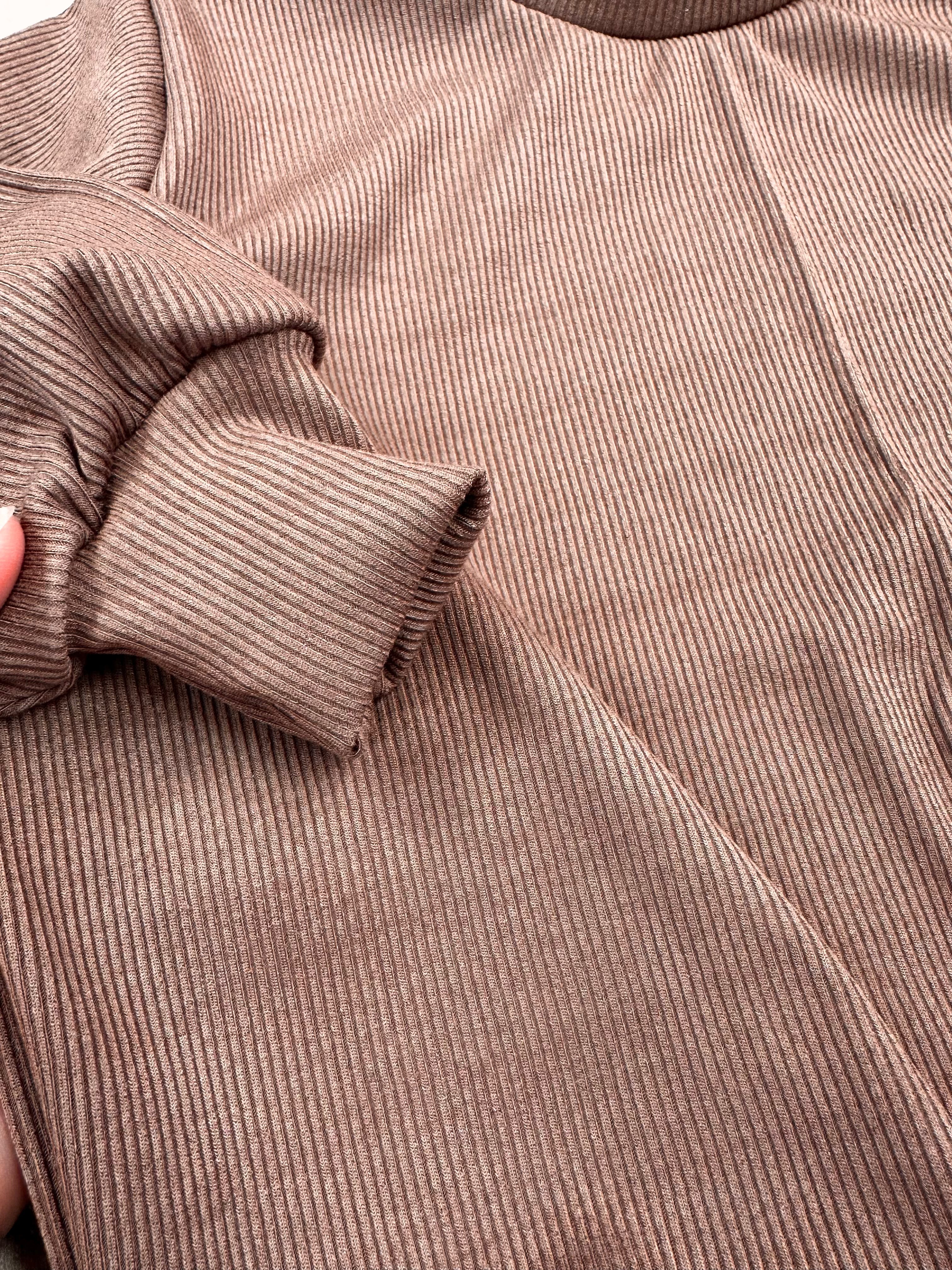 Coffee Ribbed Oversized Sweater