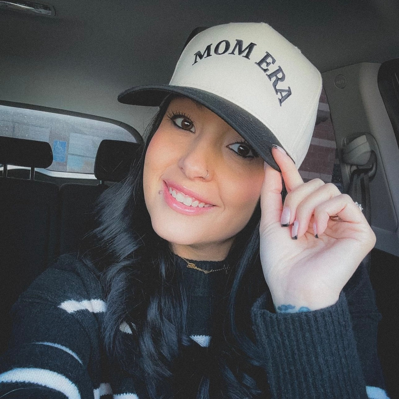 Mom Era Cap // Black & Cream