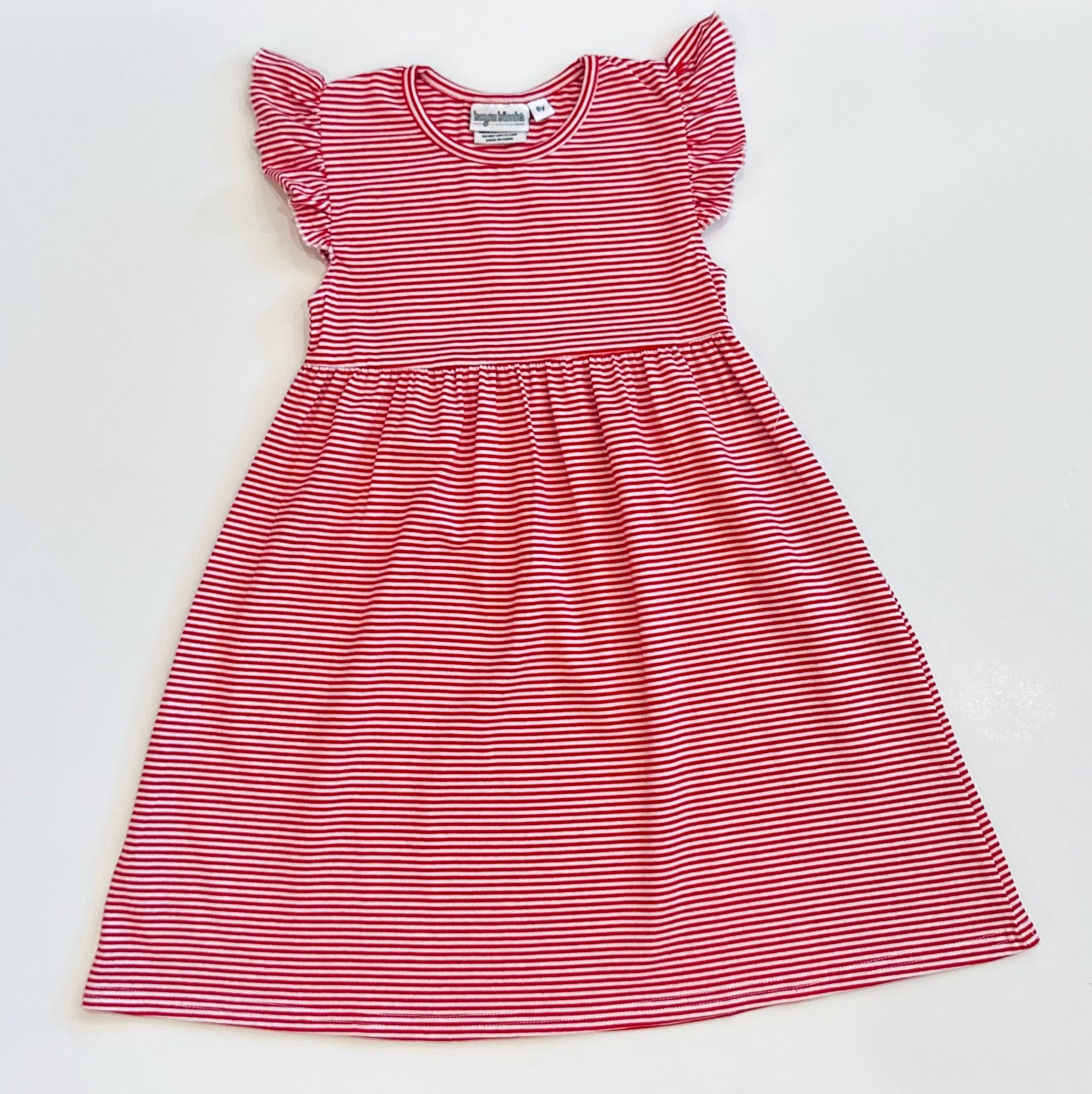 Knit Stripe Flutter Sleeve Dress