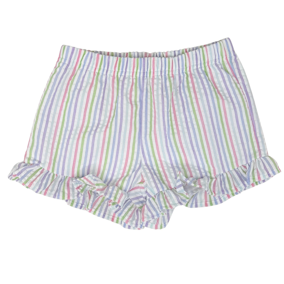 Girls Single Ruffle Seersucker Shorties