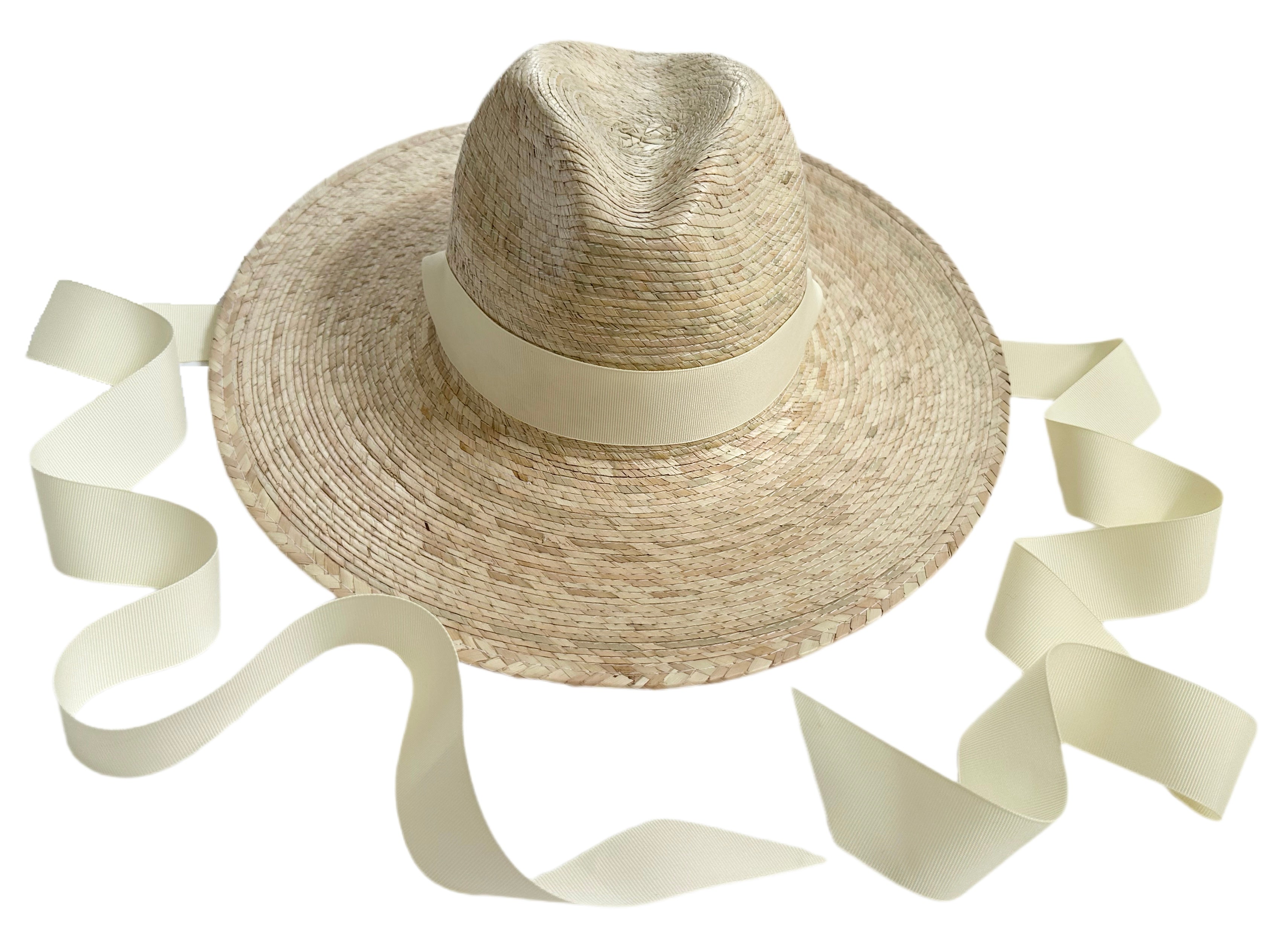 Zinnia Sun Hat - Long Ivory Grosgrain Ribbon