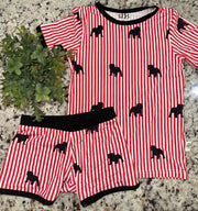 Uga Striped Bamboo Shorts Set
