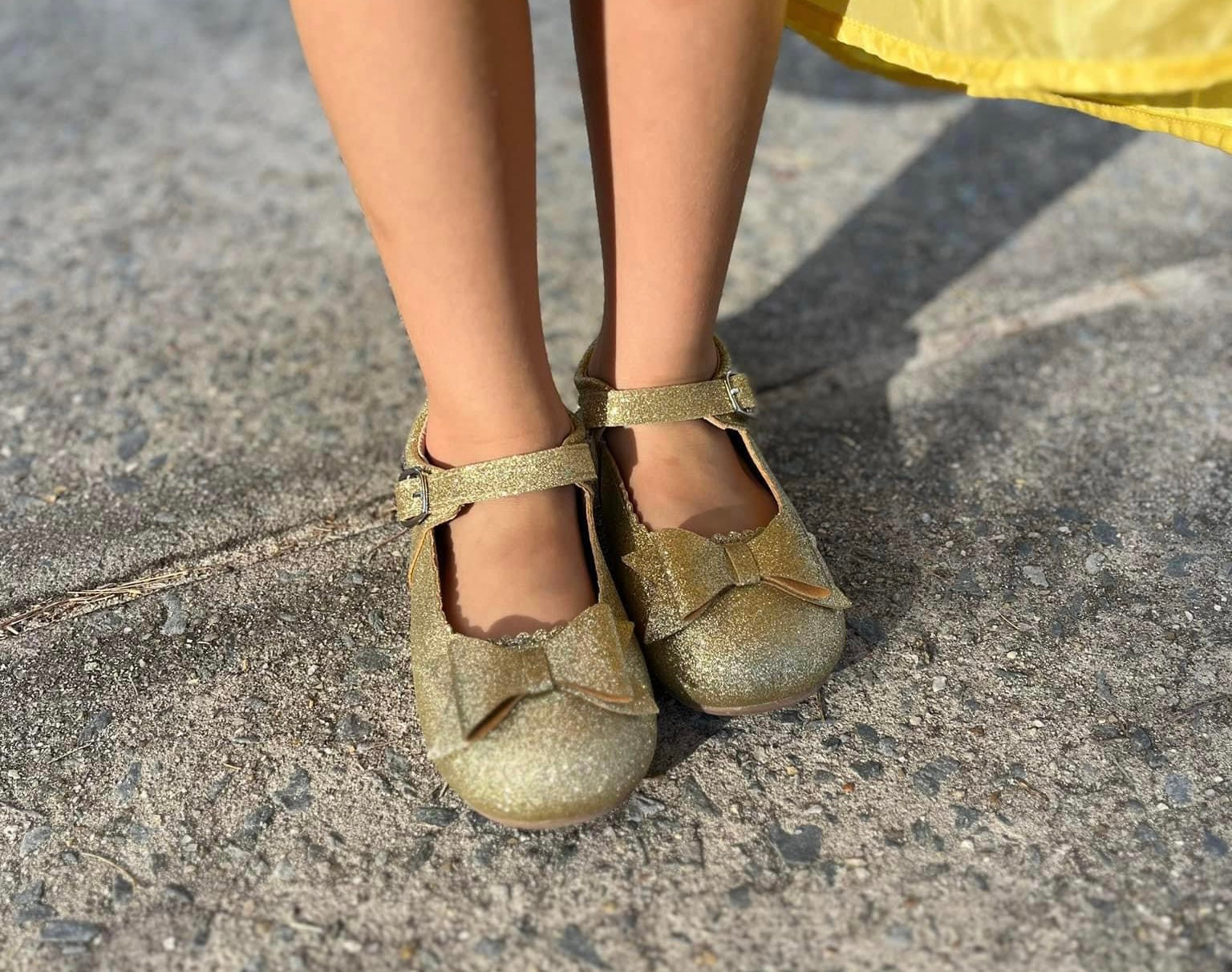 Joy New Bow Mary Jane Soft Glitter Gold