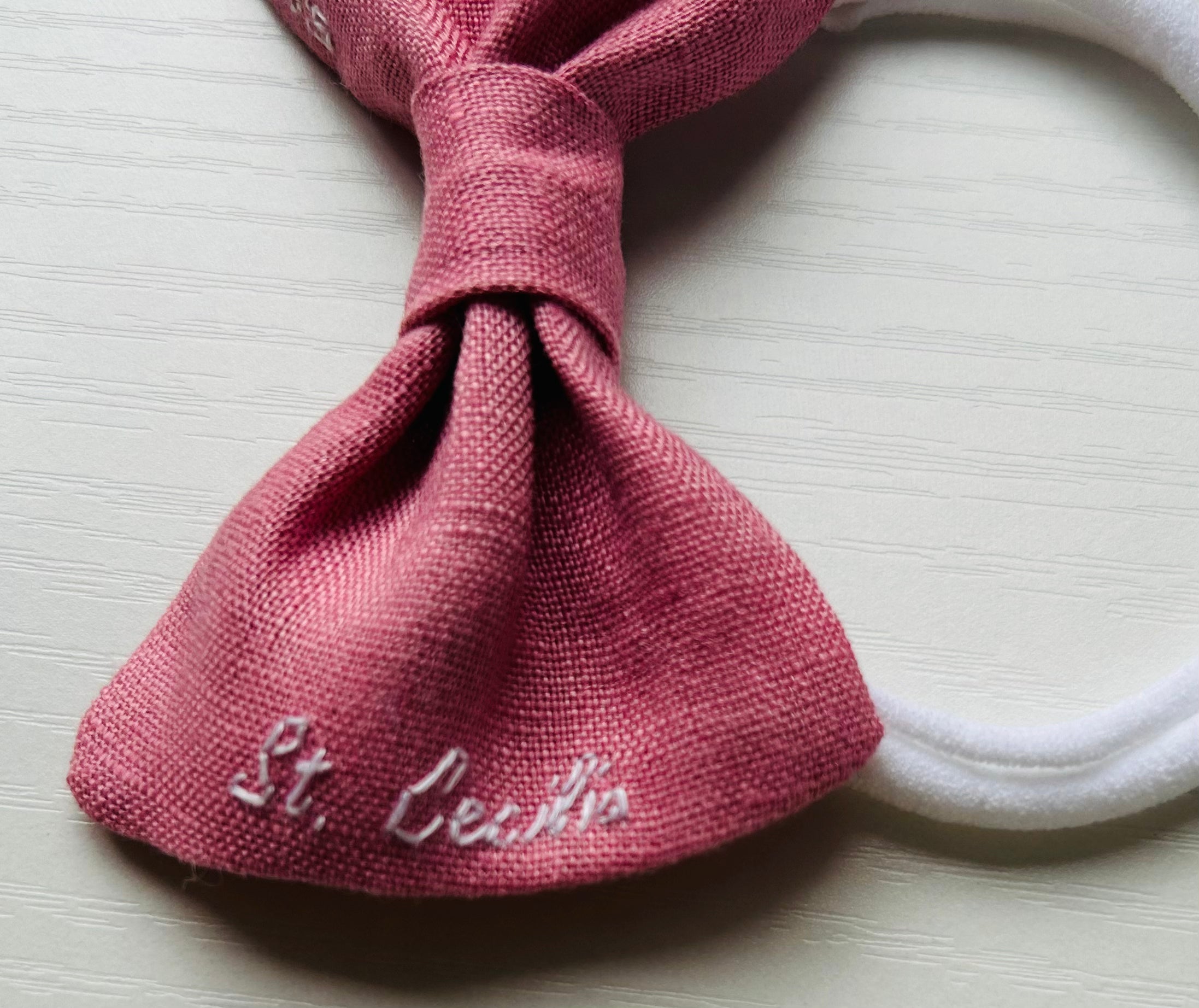 St. Cecilia Hand-embroidered Hair Bow