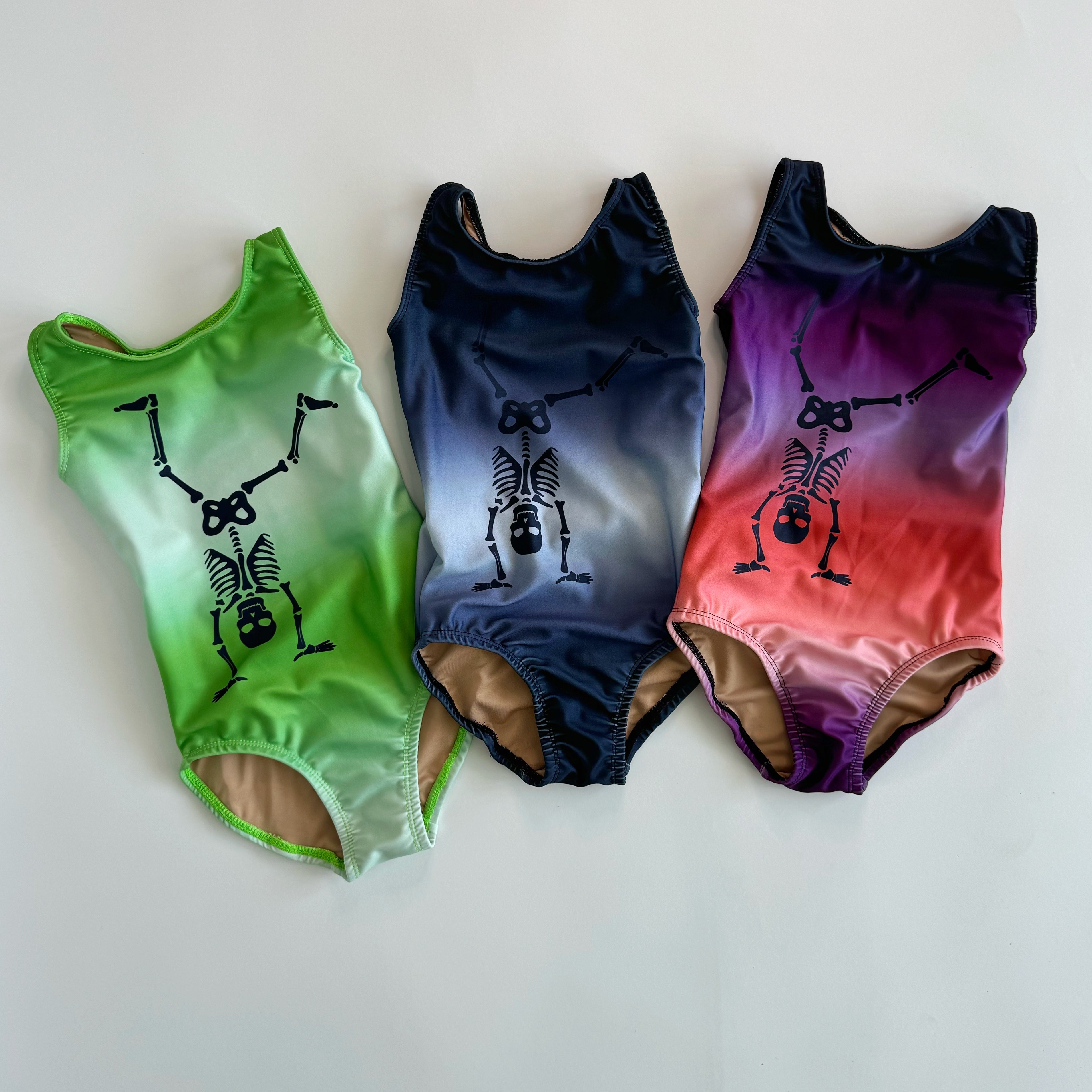 Tumbling Skeleton Leotard And Swimsuit