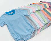 Knit Stripe Short Sleeve T-shirt Bubble - Pastel Colors