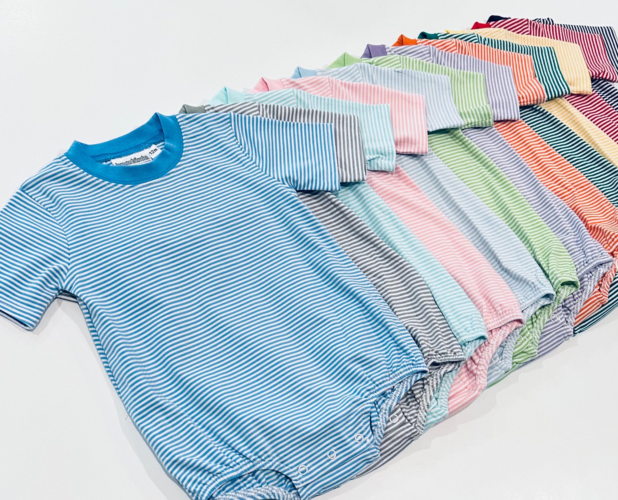 Knit Stripe Short Sleeve T-shirt Bubble - Pastel Colors