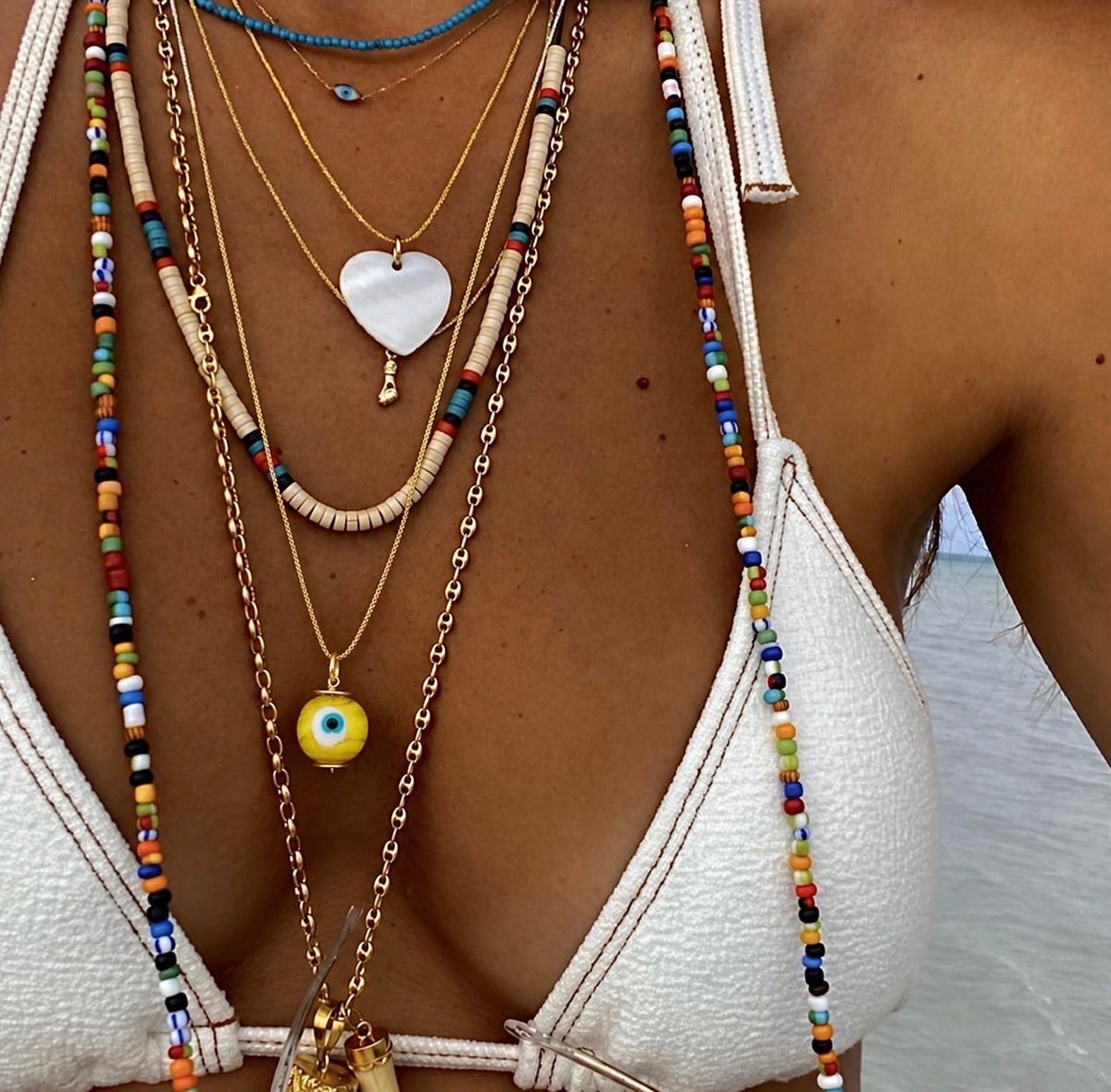 Golden Evil Eye Pendant Necklace