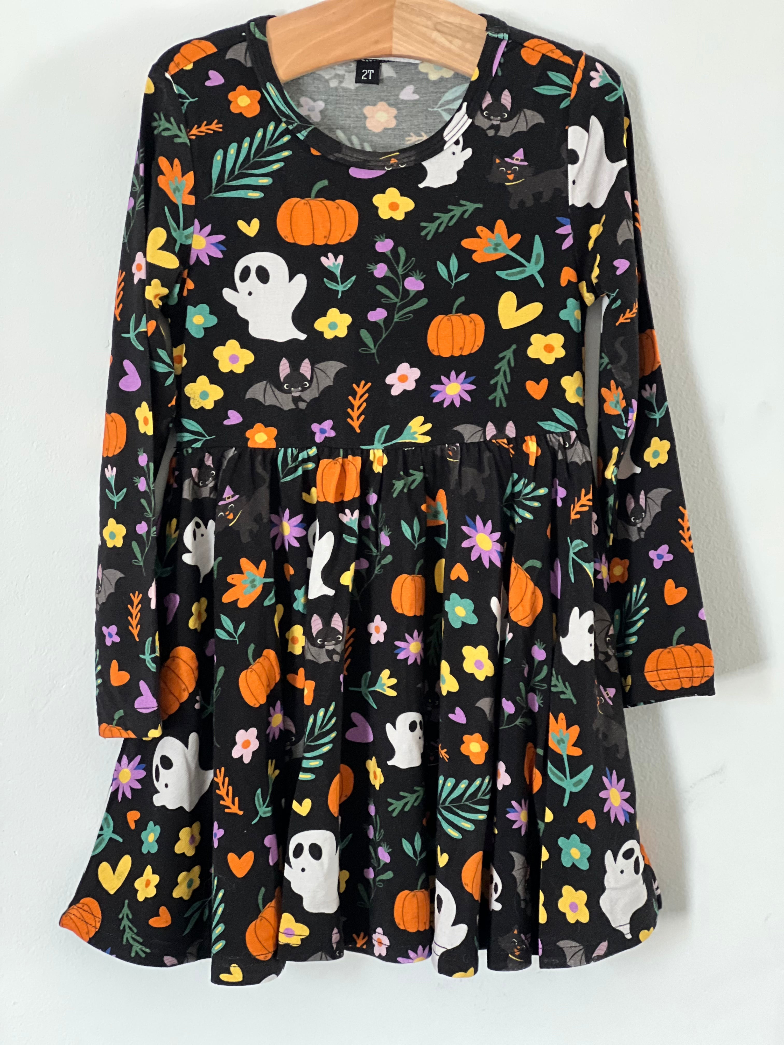 Halloween Booquet Bamboo Twirl Dress With Pockets