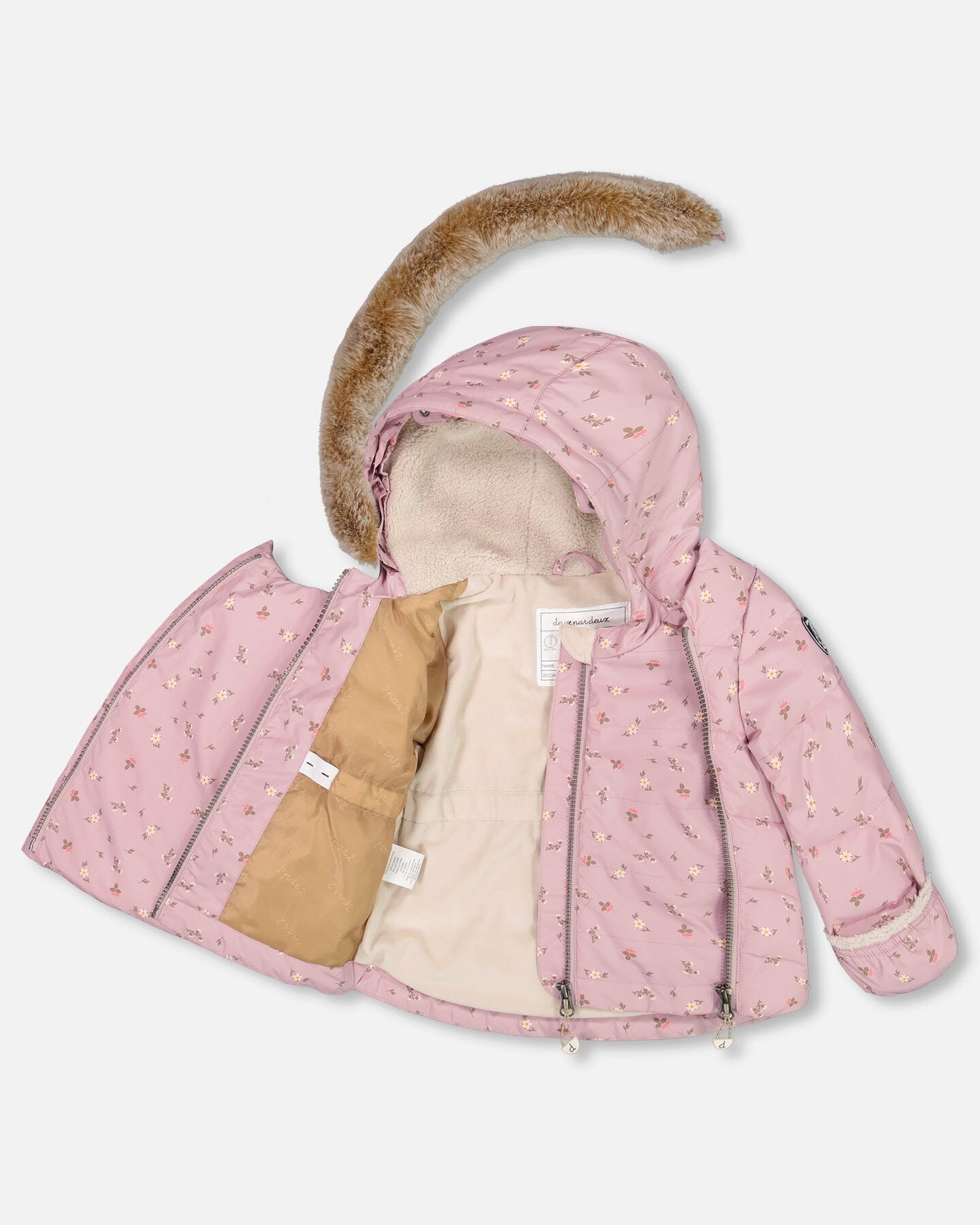 Two Piece Baby Snowsuit Rose Printed Mini Flowers by Deux par Deux