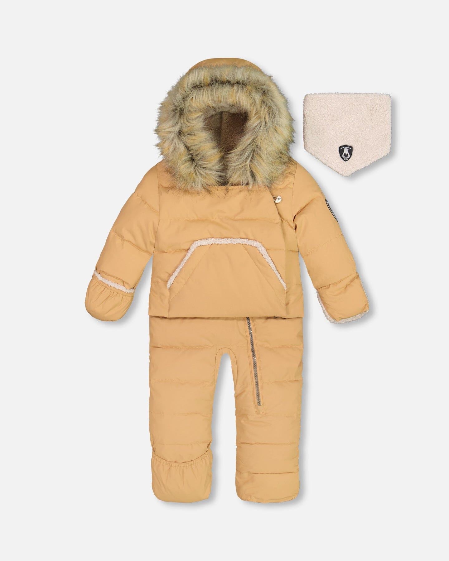 One Piece Baby Hooded Snowsuit Doe Designed For Car Seat by Deux par Deux