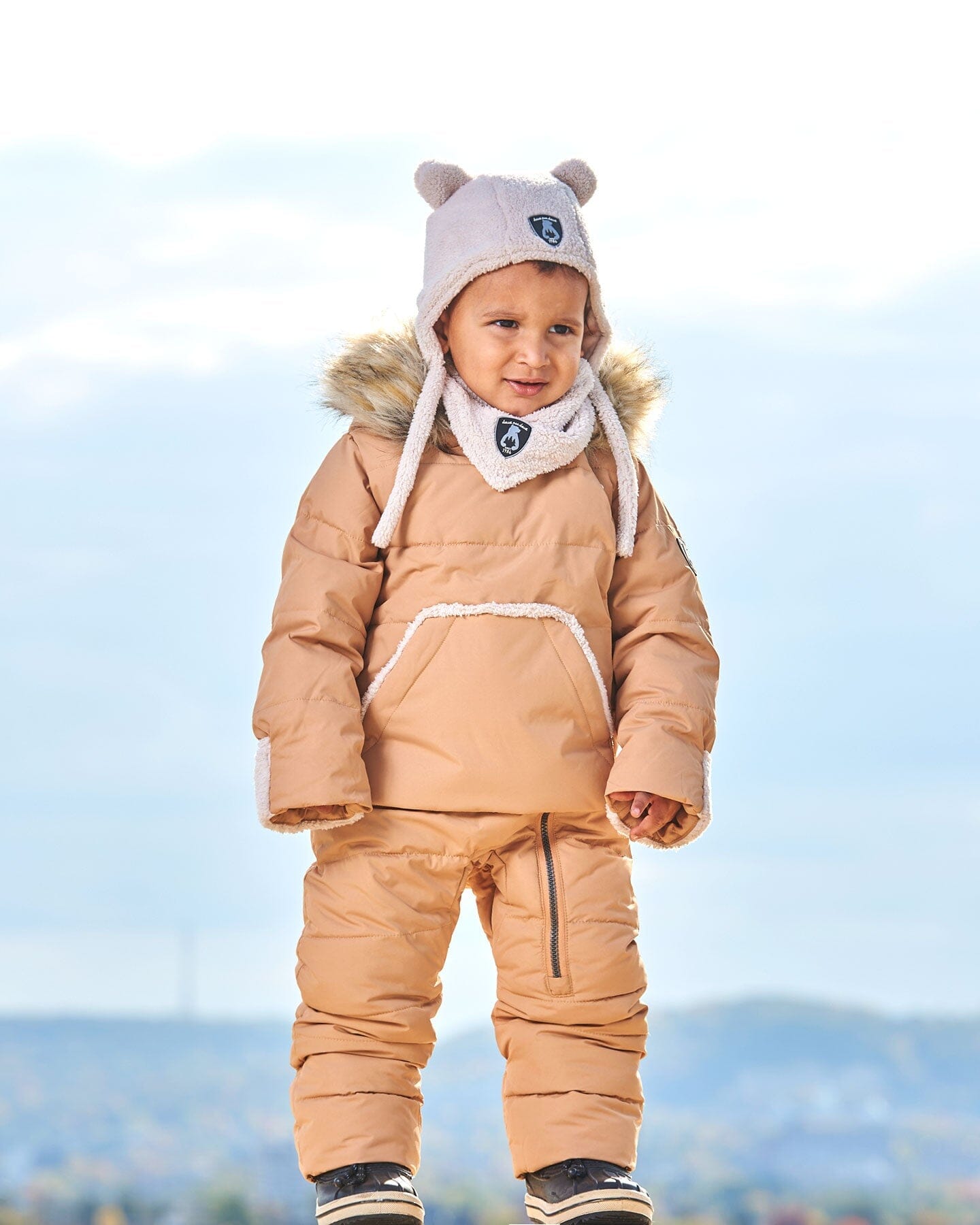 One Piece Baby Hooded Snowsuit Doe Designed For Car Seat by Deux par Deux