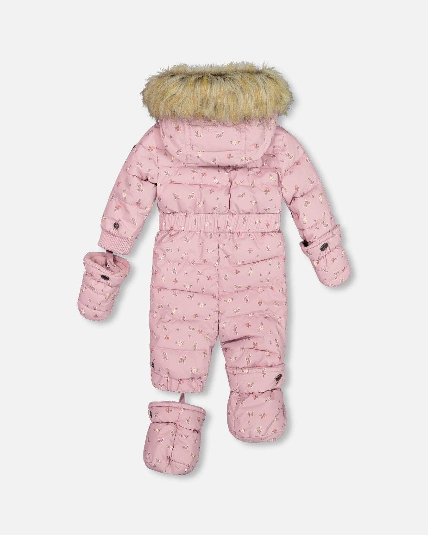 One Piece Baby Snowsuit Rose Printed Mini Flowers by Deux par Deux