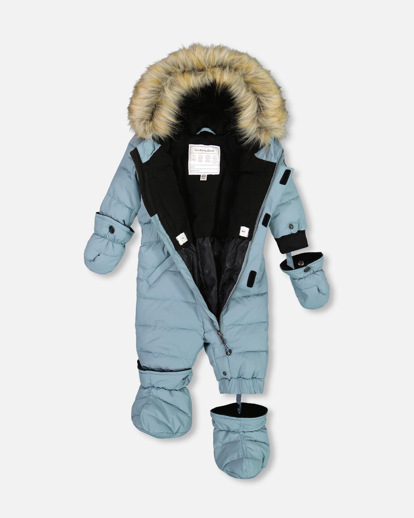 One Piece Baby Snowsuit Ash Blue by Deux par Deux