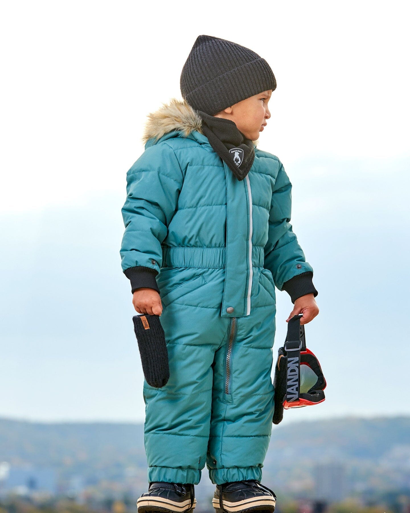 One Piece Baby Snowsuit Silver Pine by Deux par Deux