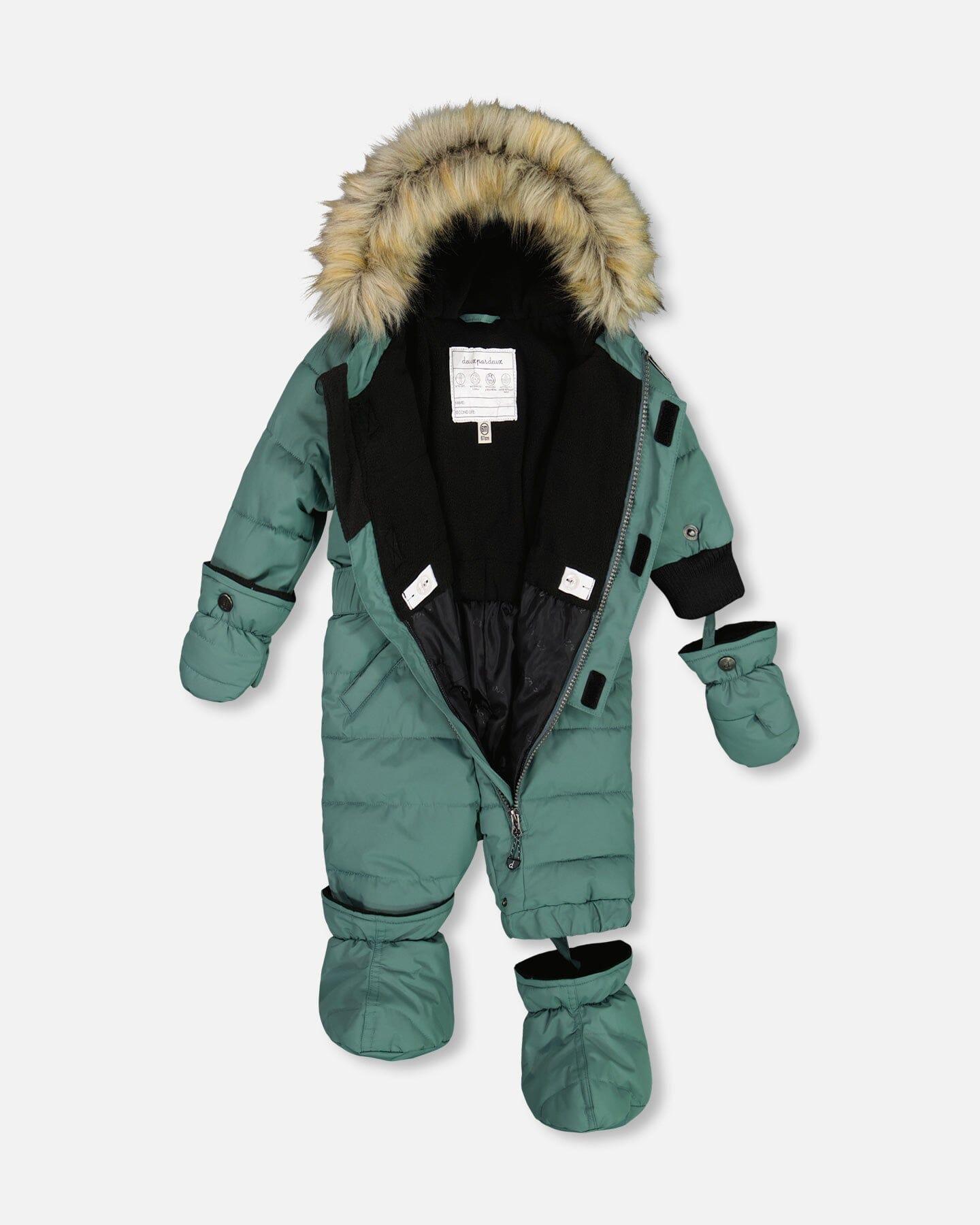 One Piece Baby Snowsuit Silver Pine by Deux par Deux