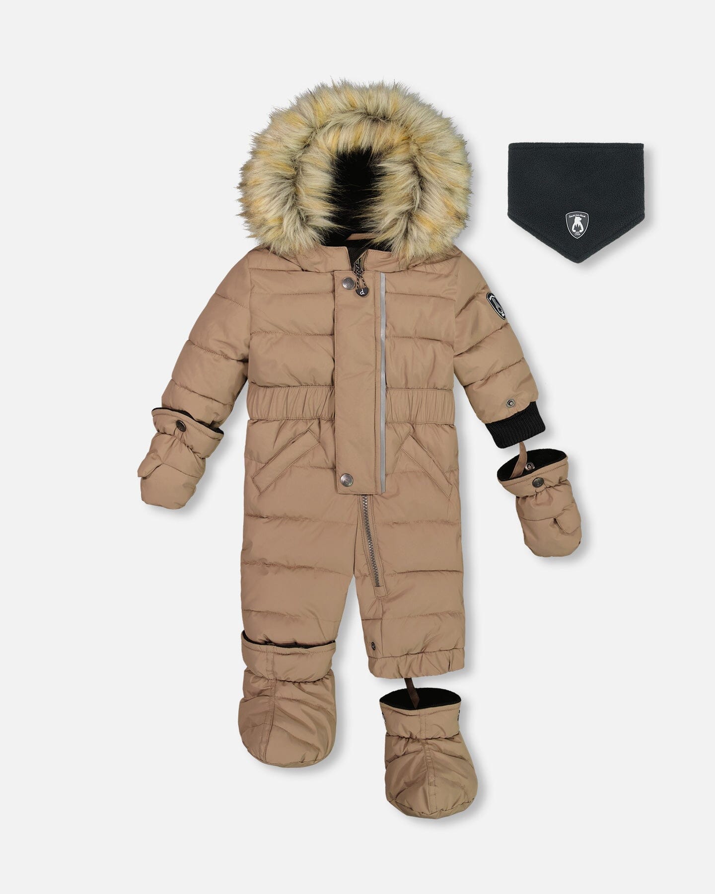 One Piece Baby Snowsuit Coffee by Deux par Deux