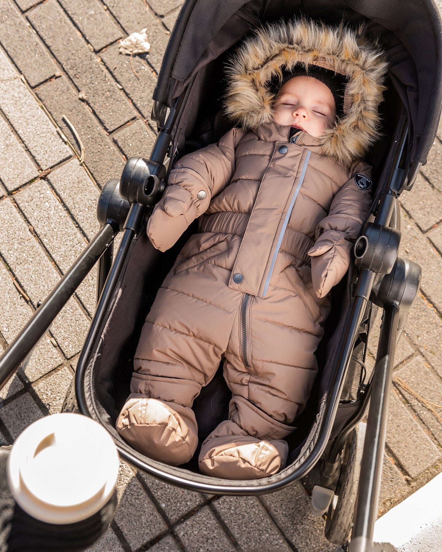 One Piece Baby Snowsuit Coffee by Deux par Deux