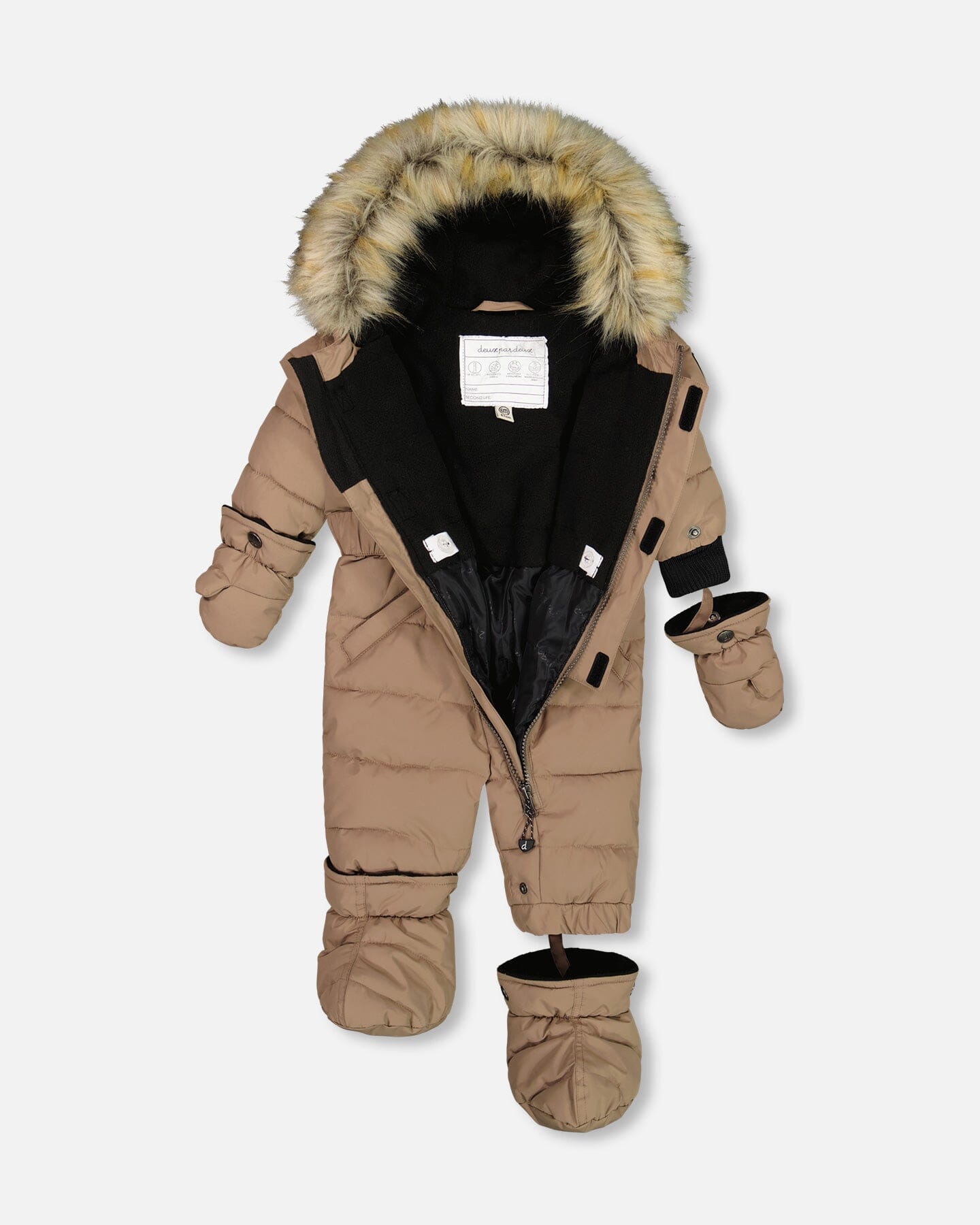 One Piece Baby Snowsuit Coffee by Deux par Deux