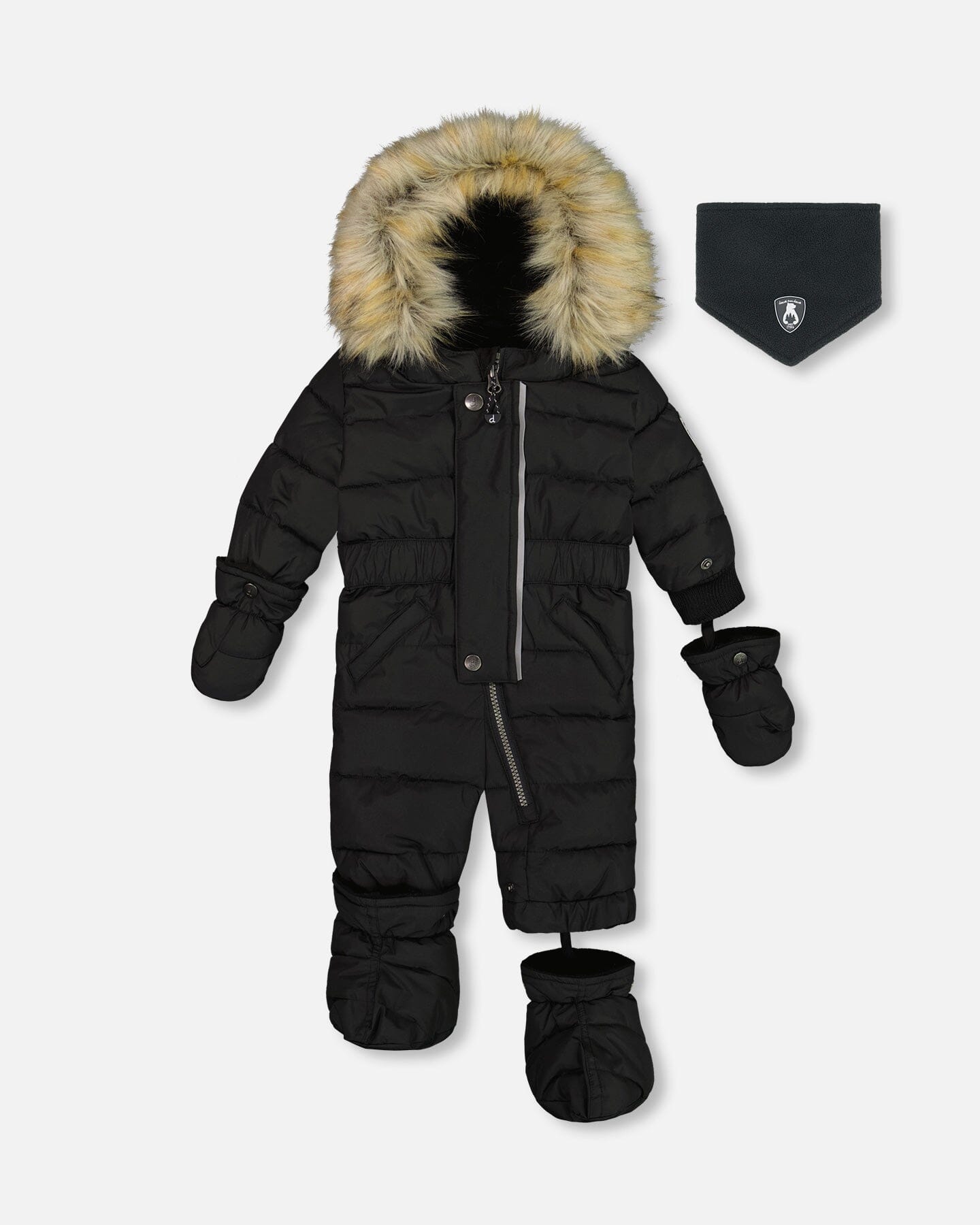 One Piece Baby Snowsuit Black by Deux par Deux