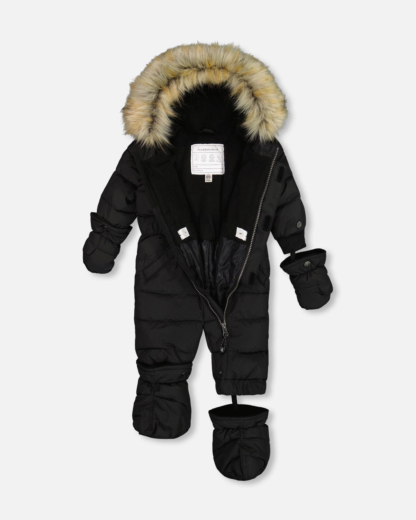 One Piece Baby Snowsuit Black by Deux par Deux