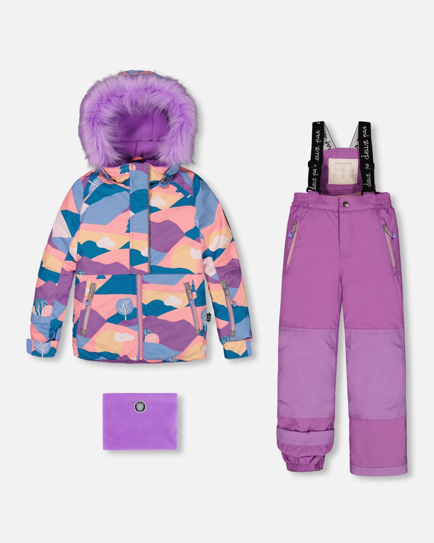 Two Piece Snowsuit Mauve Printed Landscape by Deux par Deux