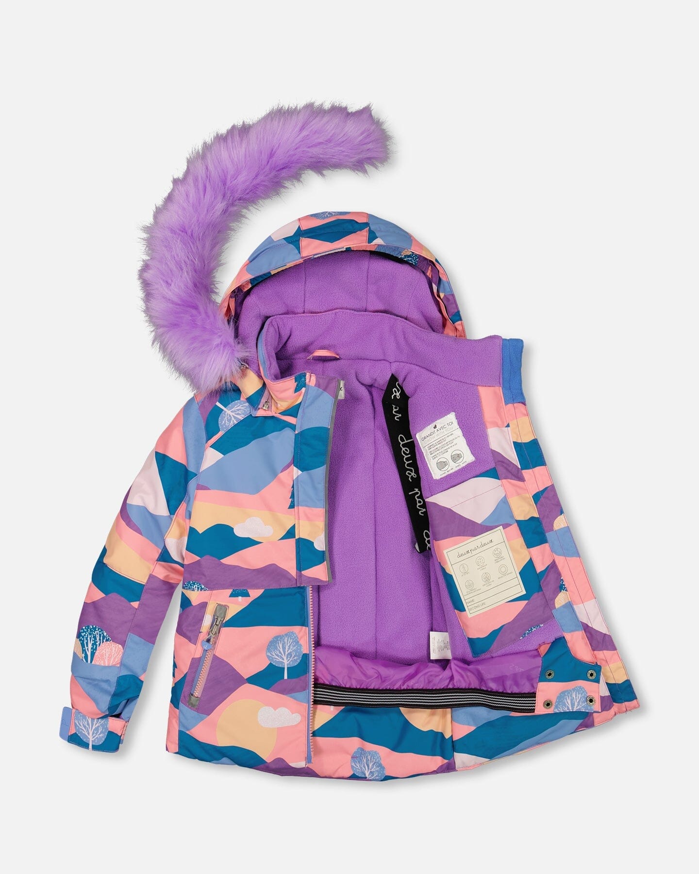 Two Piece Snowsuit Mauve Printed Landscape by Deux par Deux