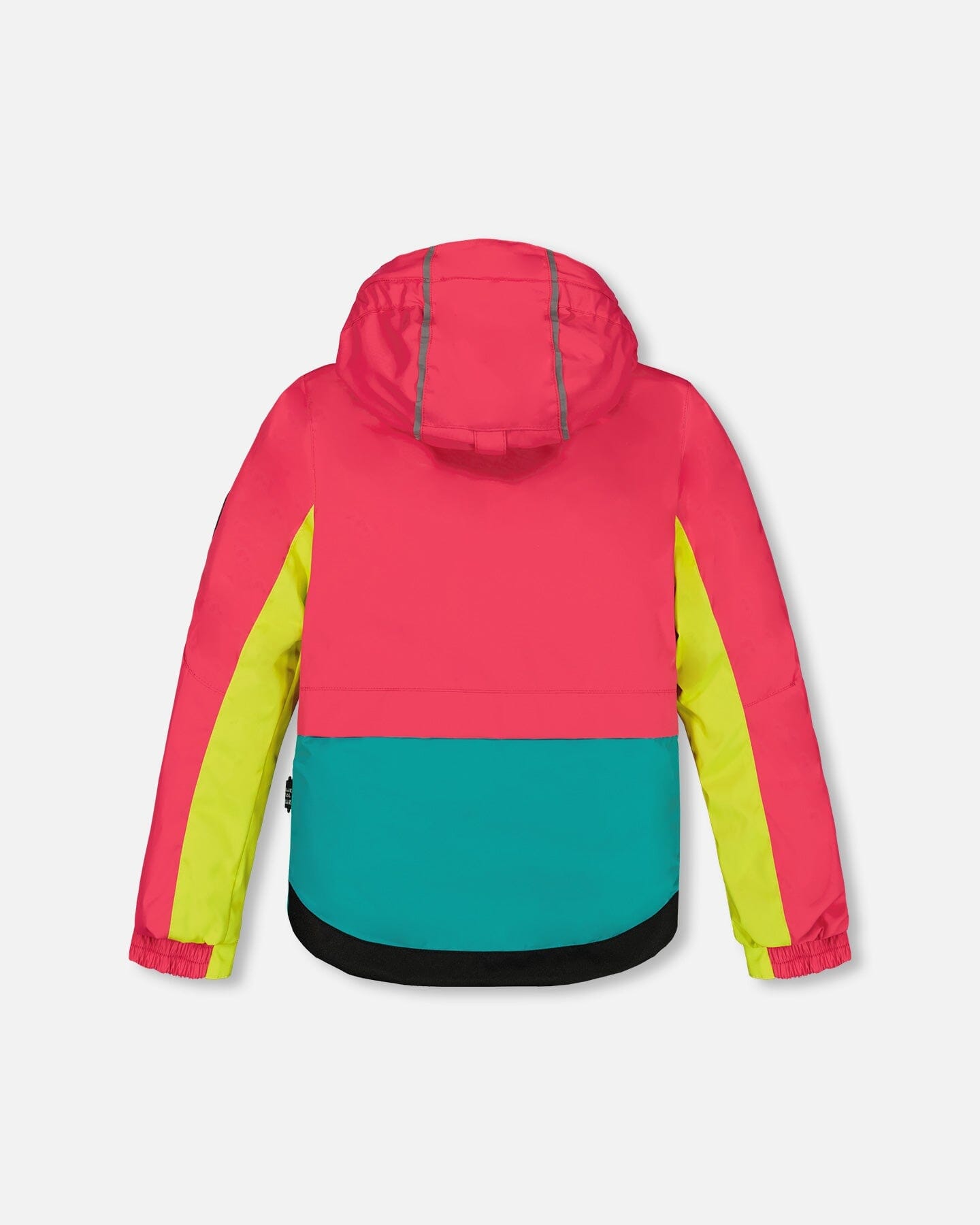 Two Piece Snowsuit Colorblock Fuchsia, Lime And Turquoise With Printed Bubbles by Deux par Deux