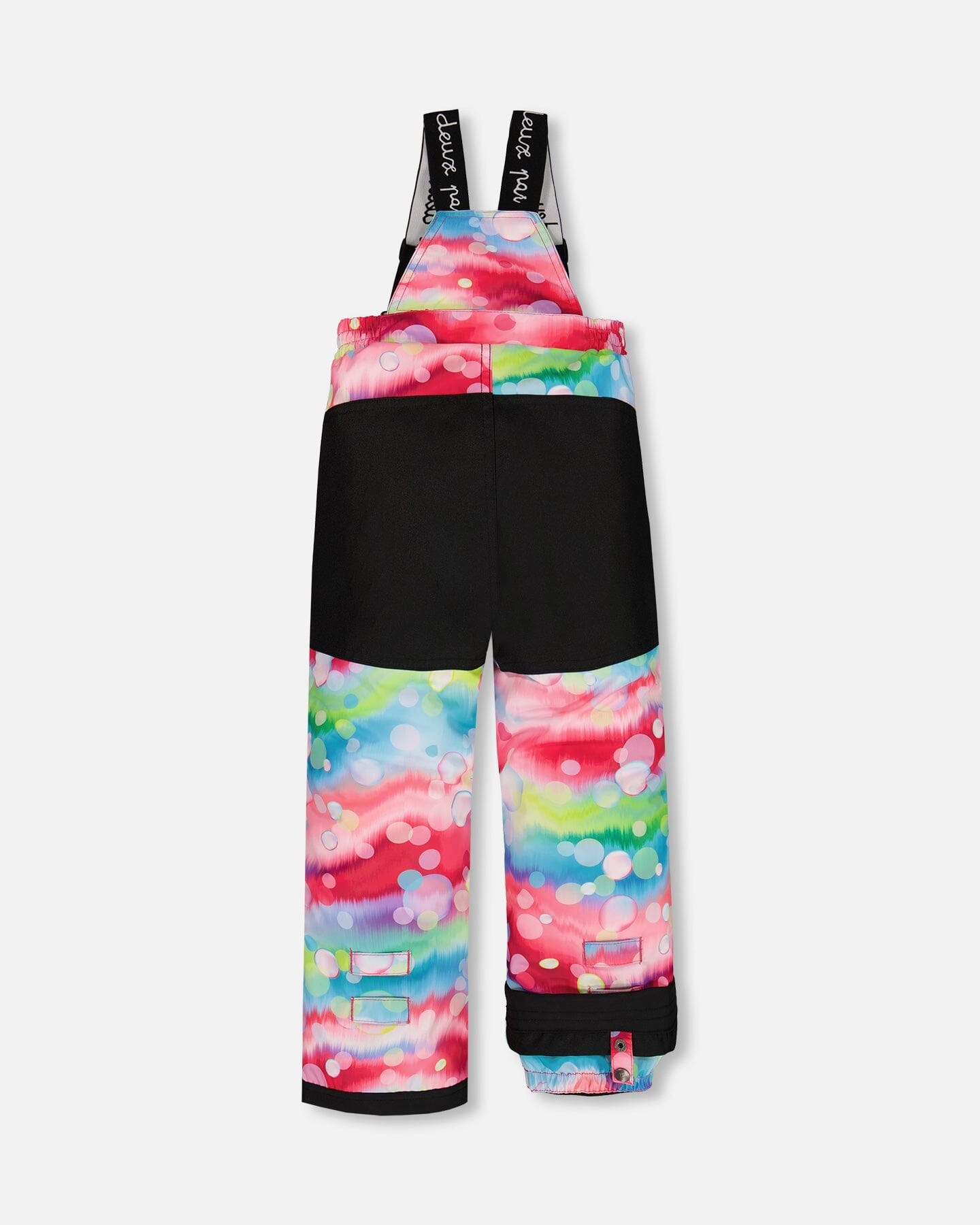 Two Piece Snowsuit Colorblock Fuchsia, Lime And Turquoise With Printed Bubbles by Deux par Deux