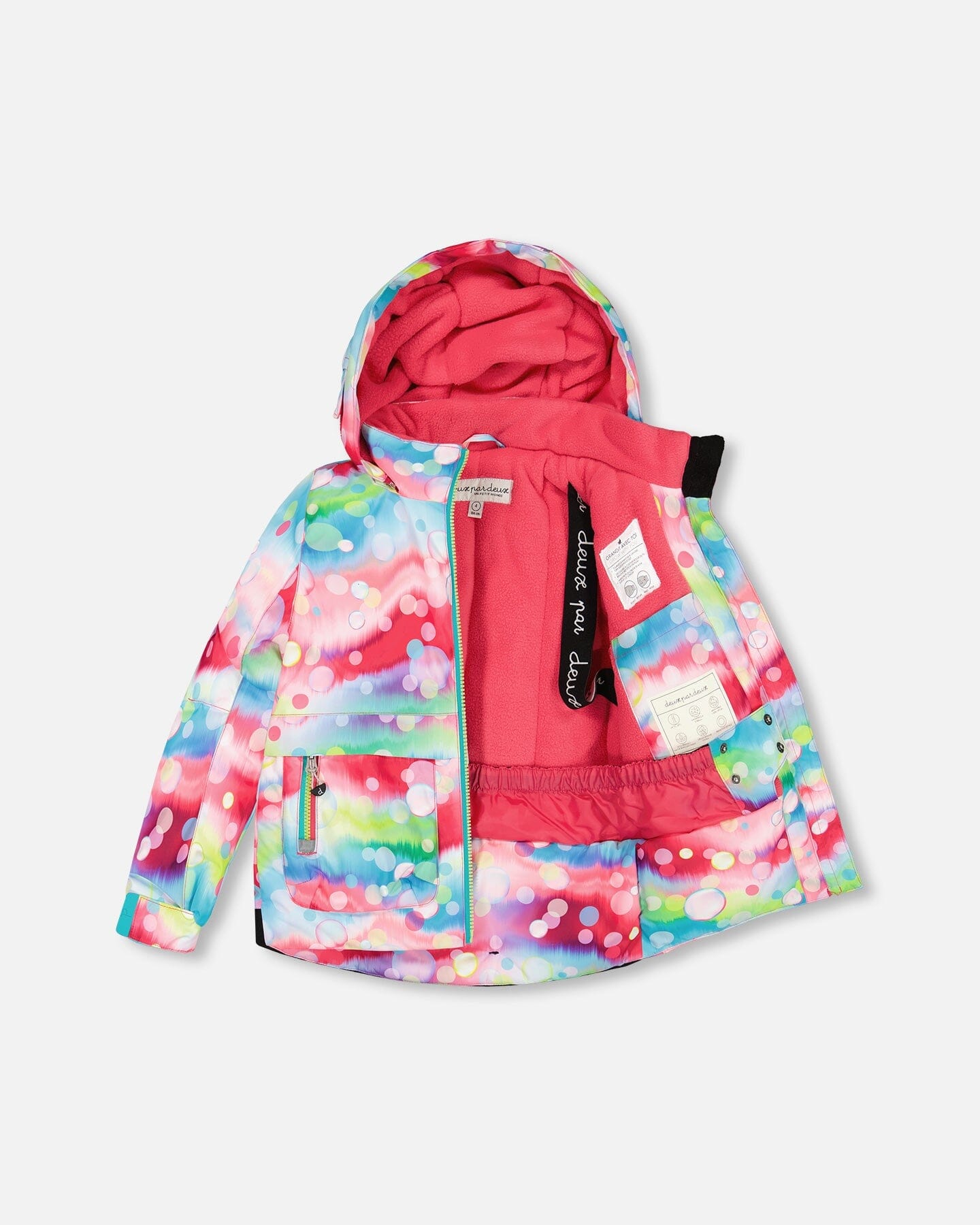 Two Piece Snowsuit Printed Bubbles And Lime by Deux par Deux