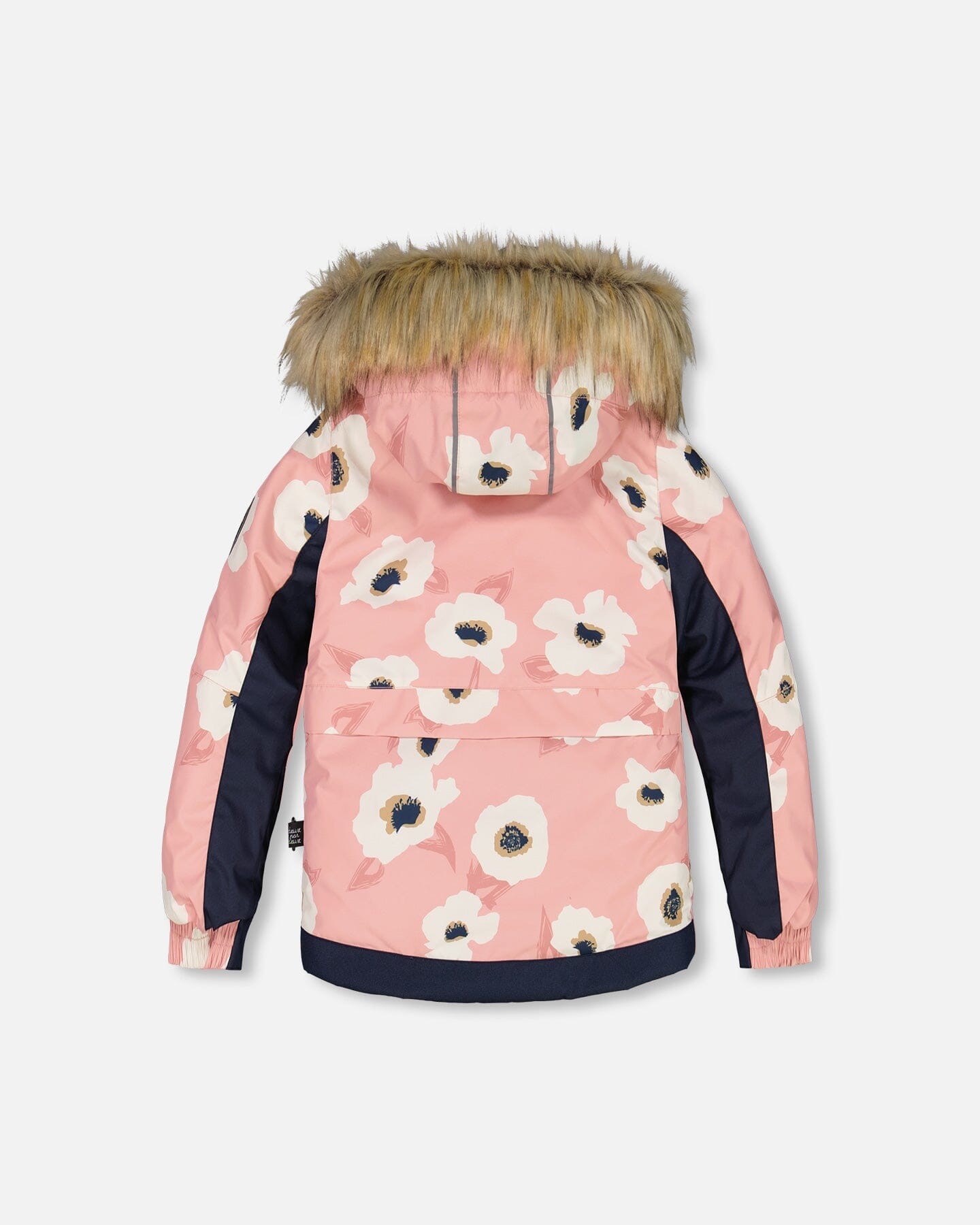 Two Piece Snowsuit Allover Print Pink Printed Off White Flowers by Deux par Deux