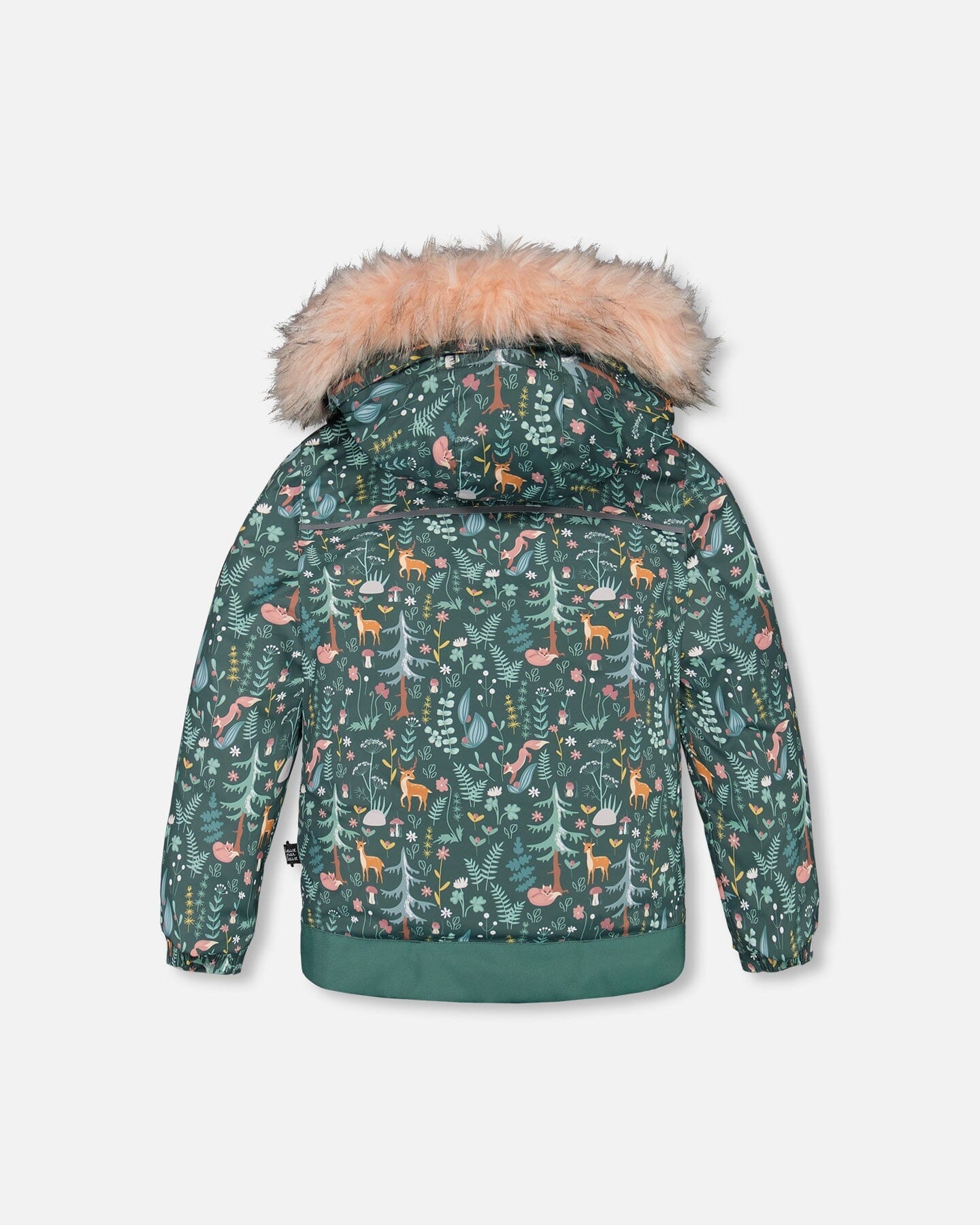 Two Piece Snowsuit Silver Pink Printed Woodland Animals by Deux par Deux