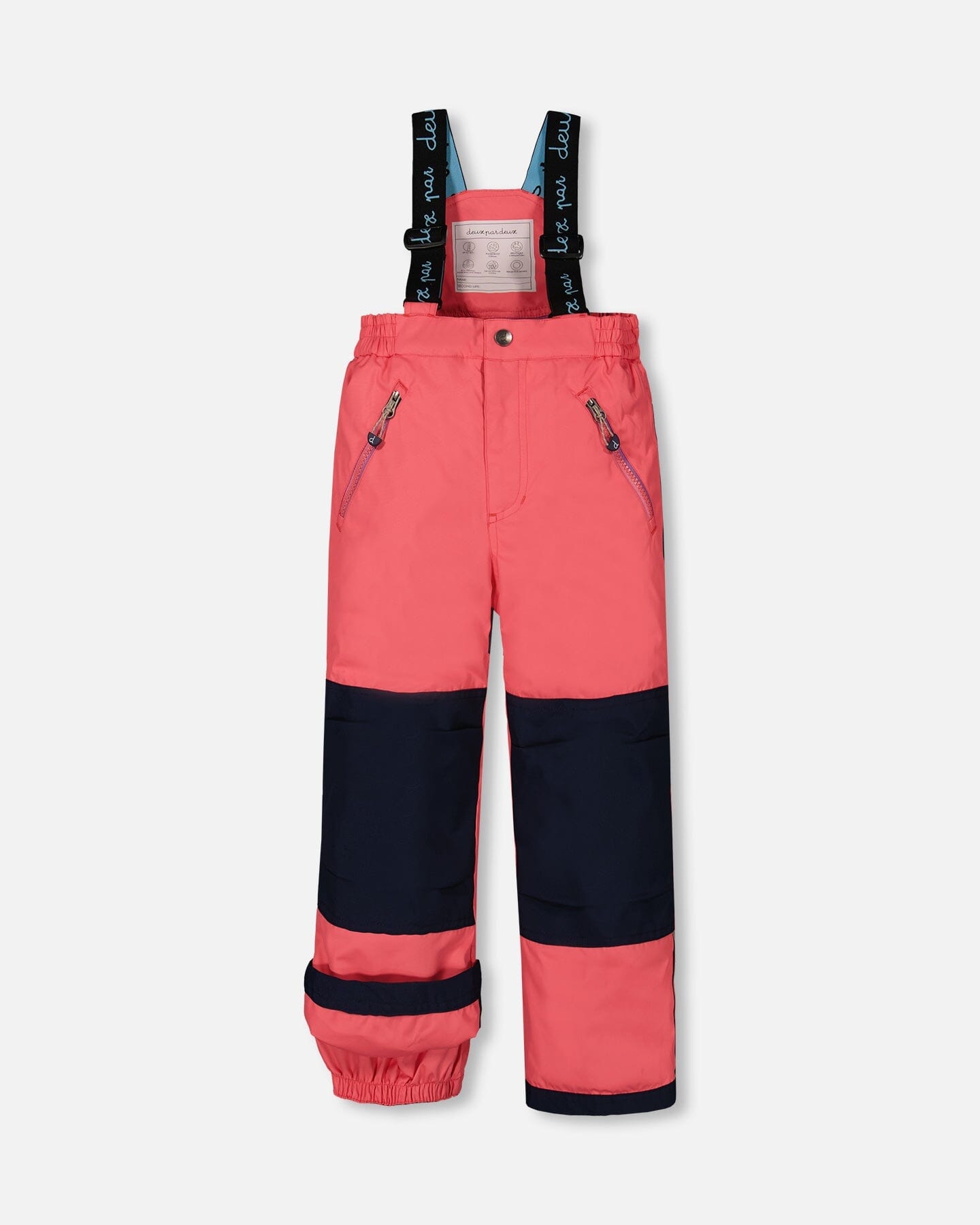 Two Piece Snowsuit Navy Printed Unicorns And Coral by Deux par Deux