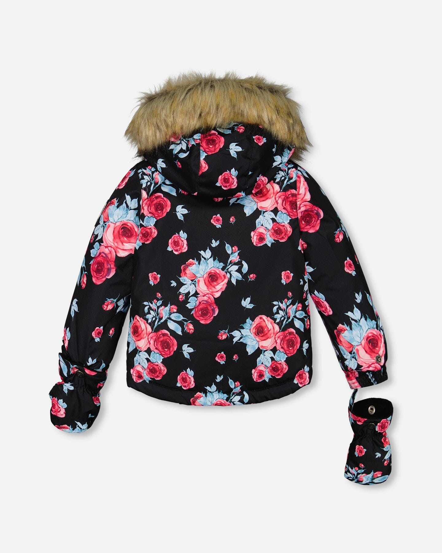 Two Piece Baby Snowsuit Air Blue Printed Roses by Deux par Deux