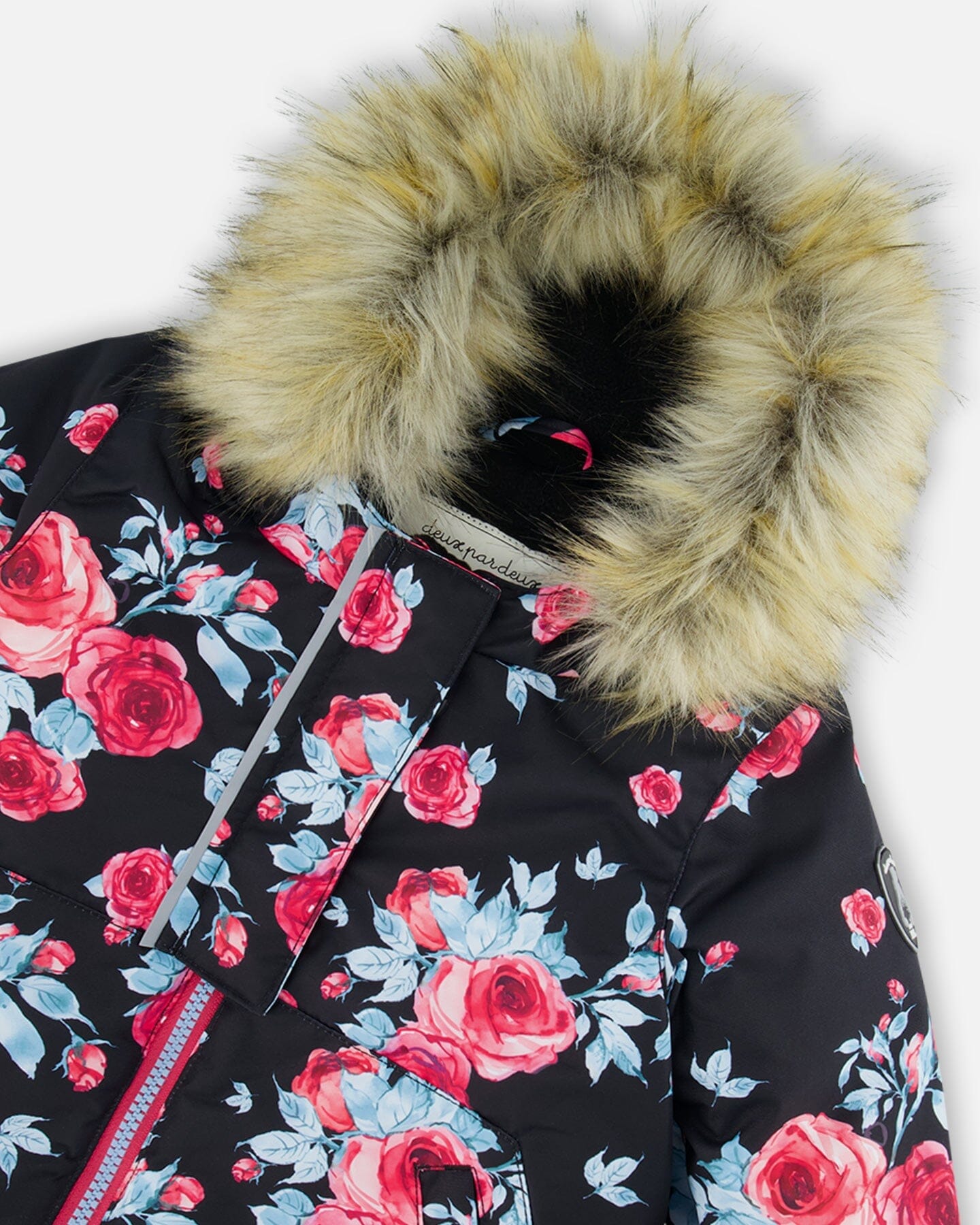 Two Piece Baby Snowsuit Air Blue Printed Roses by Deux par Deux