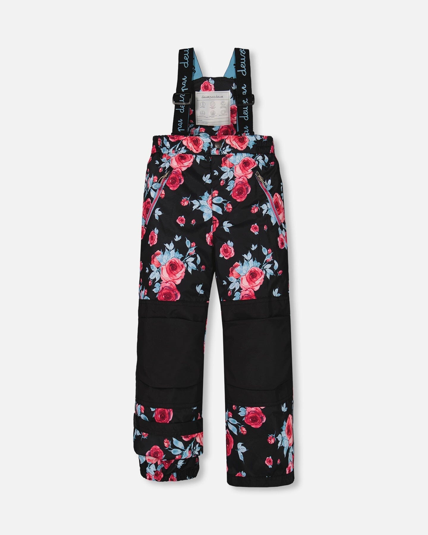 Two Piece Snowsuit Black Printed Roses by Deux par Deux