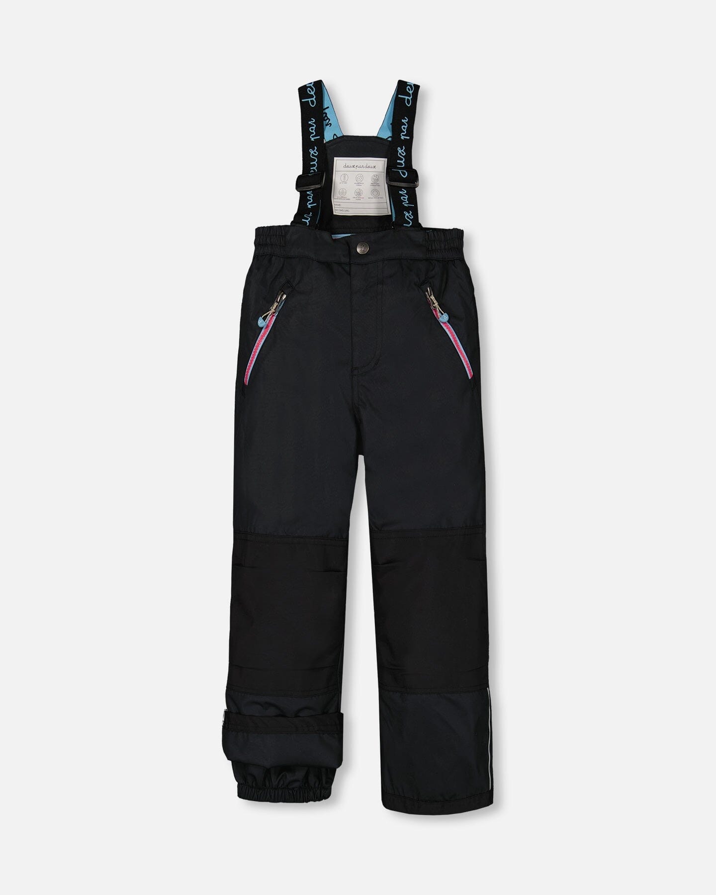 Two Piece Snowsuit Printed Roses With Solid Pant Black by Deux par Deux