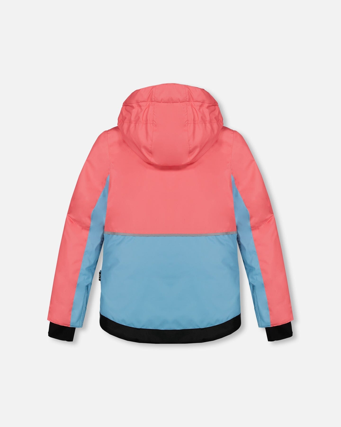 Two Piece Snowsuit Colorblock Coral And Air Blue With Printed Marble by Deux par Deux