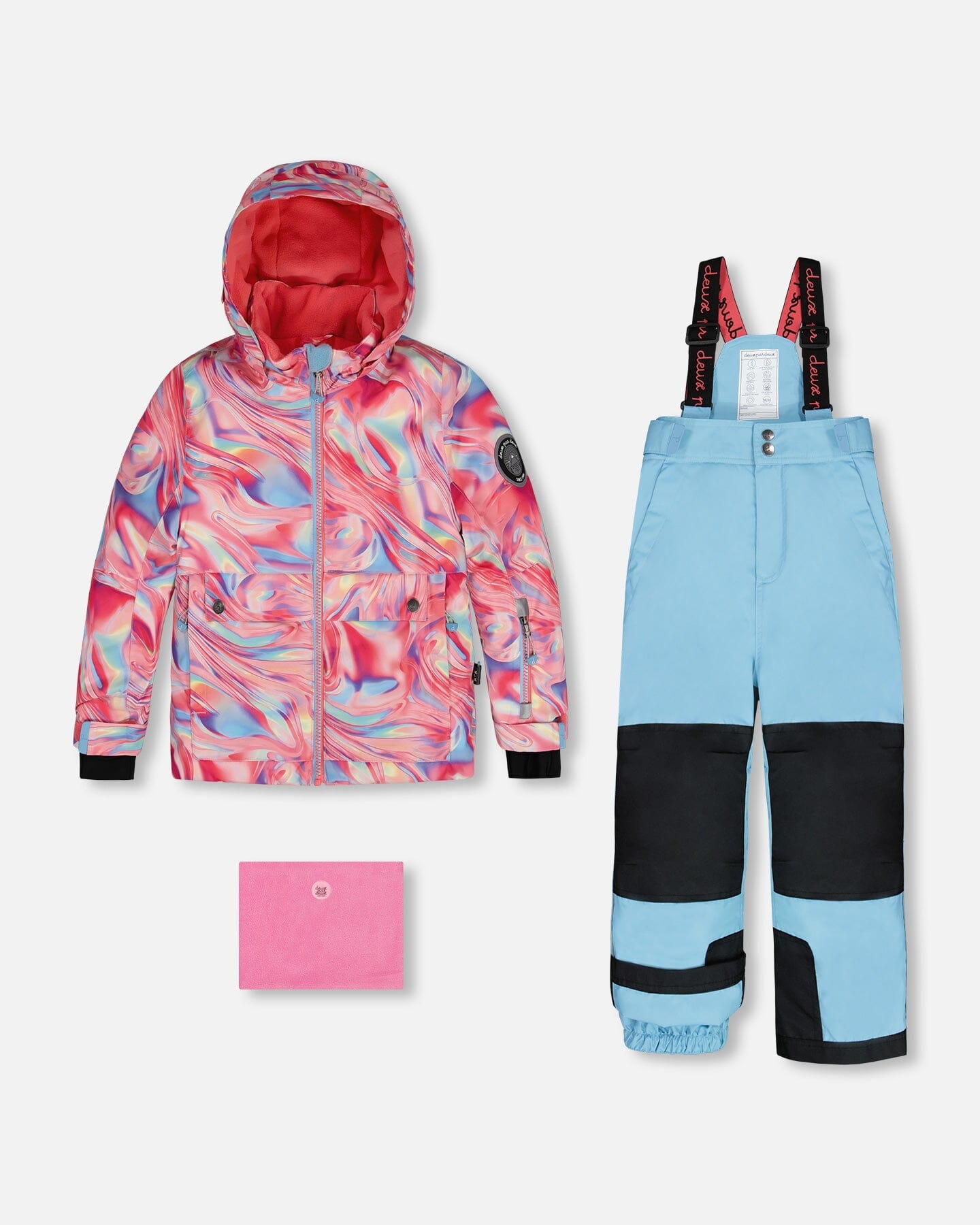 Two Piece Snowsuit Air Blue Printed Marble by Deux par Deux