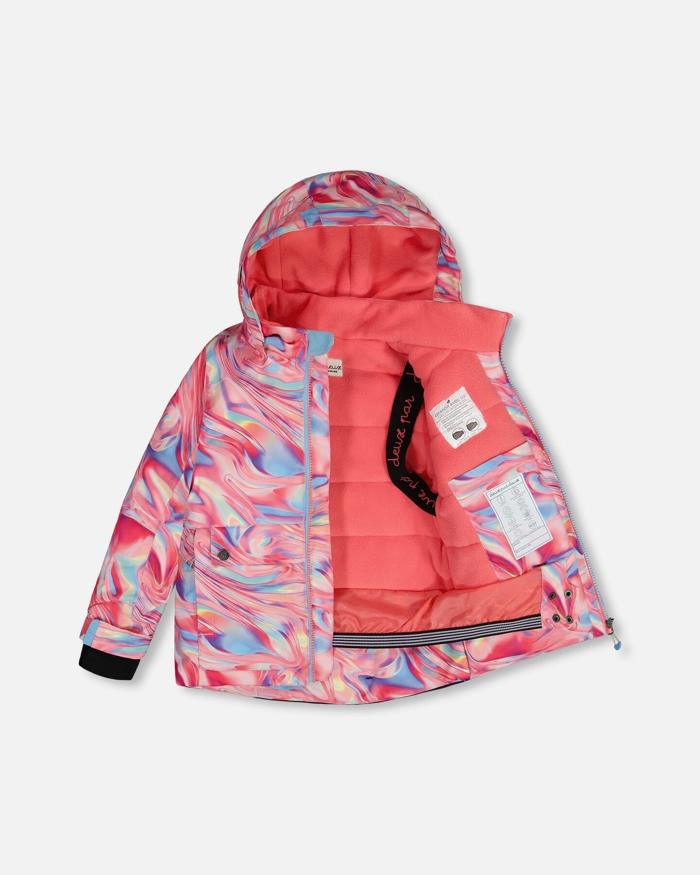 Two Piece Snowsuit Air Blue Printed Marble by Deux par Deux