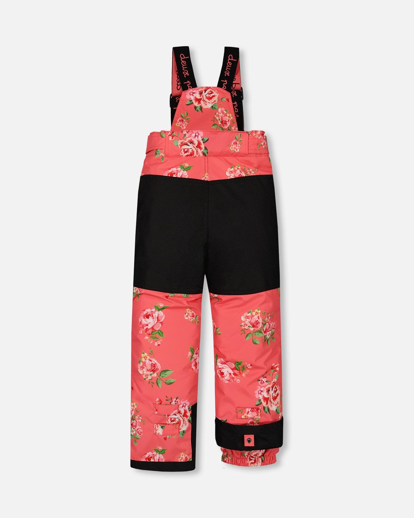 Two Piece Snowsuit Black With Print Pant Printed Coral Flowers by Deux par Deux