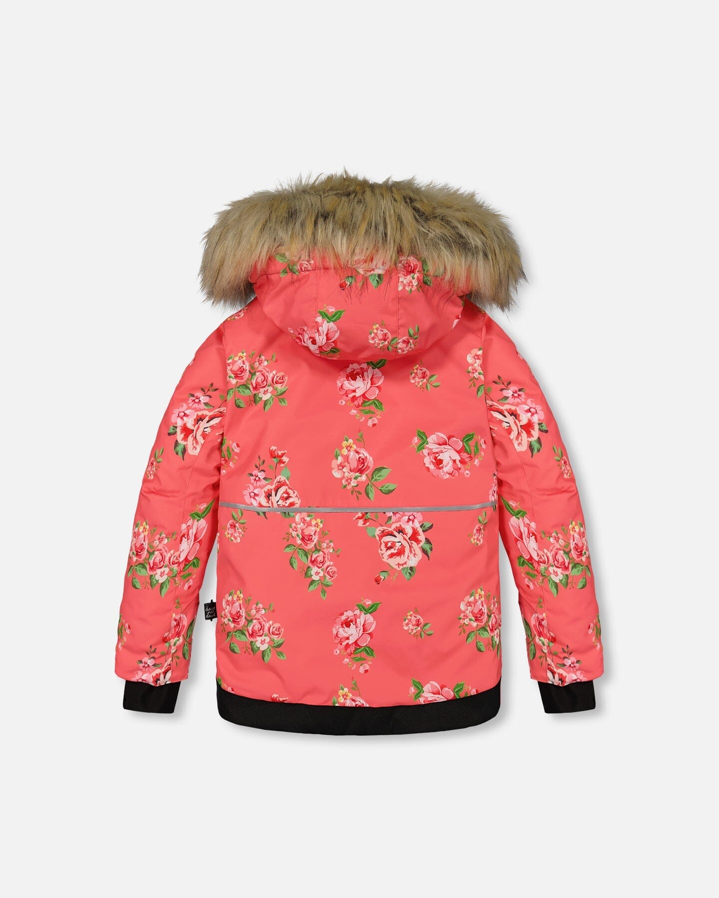 Two Piece Snowsuit Black Printed Coral Flowers by Deux par Deux