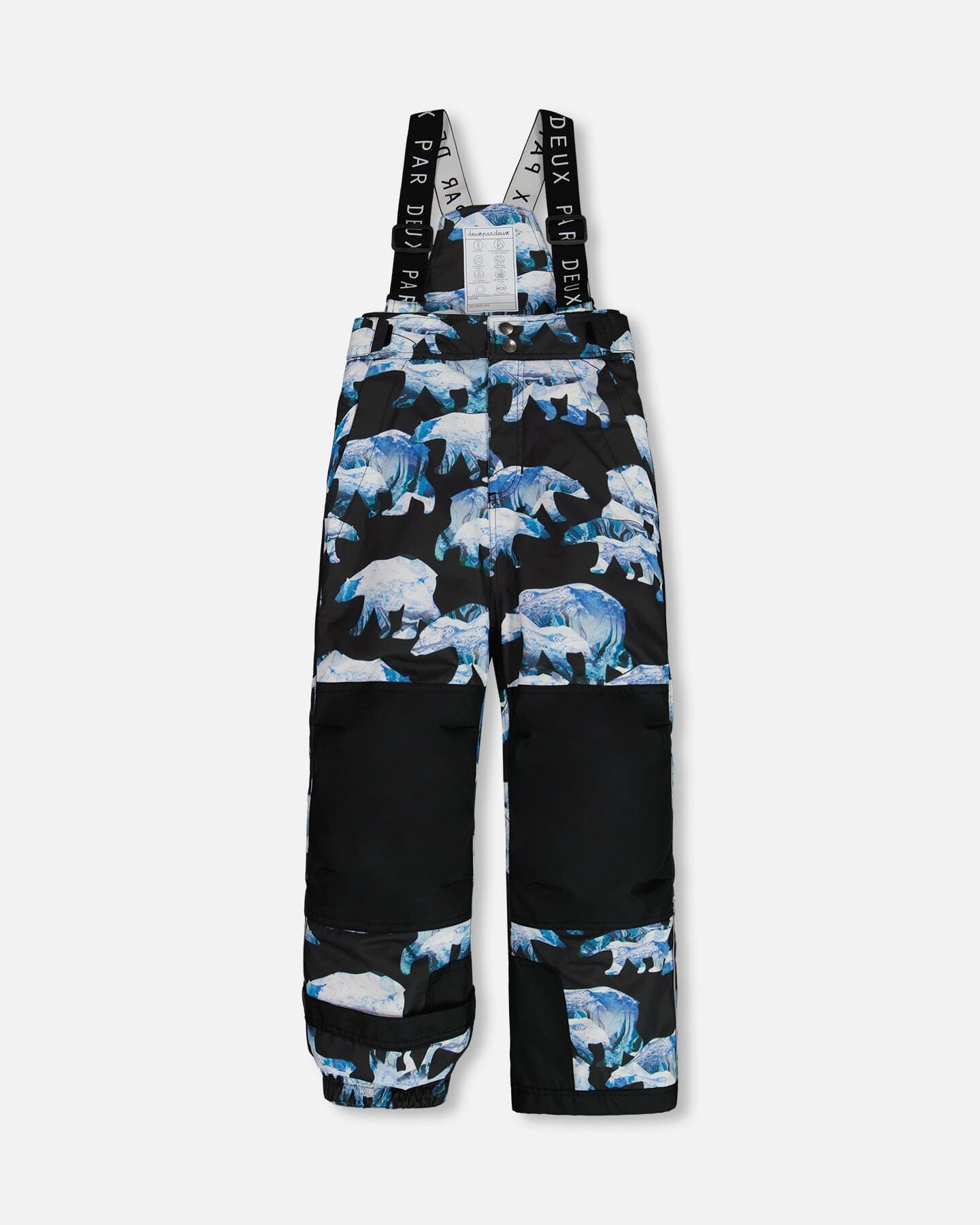 Two Piece Snowsuit Black Printed Blue Bears by Deux par Deux